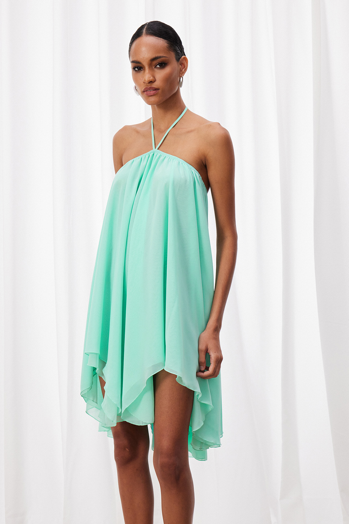 Izan Halter Neck Oversized Mini Dress