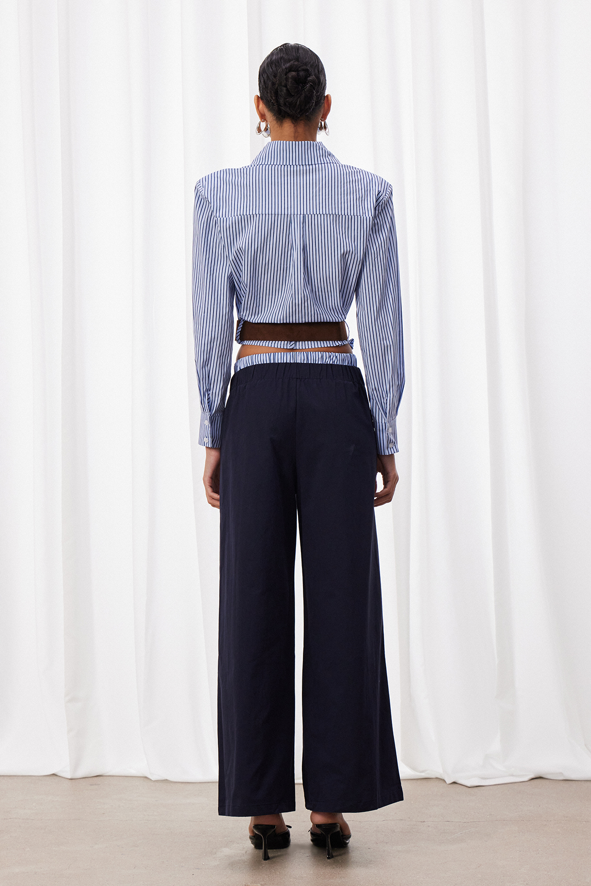 Izaskun Crop Stripe Pants Set