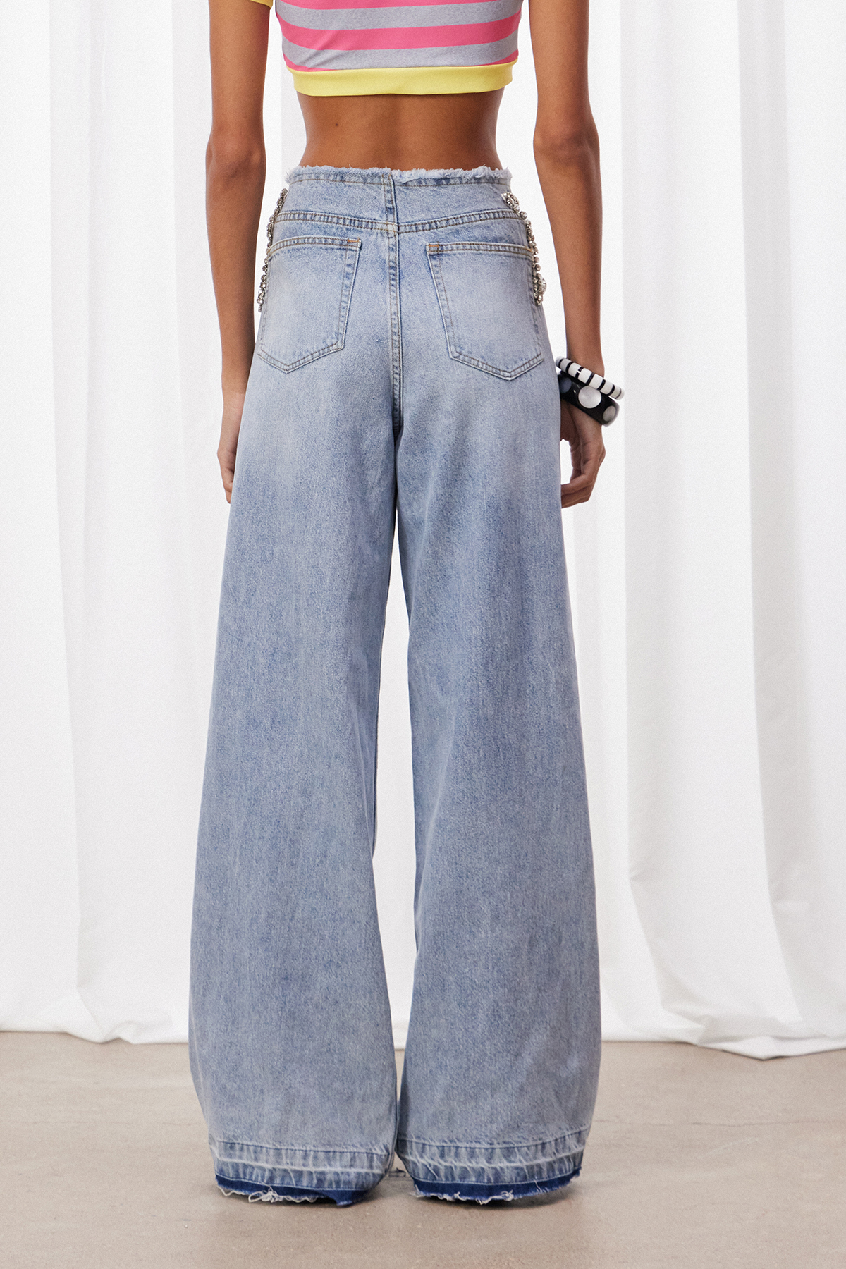 Izdihar Crystal Butterfly Cutout Jeans