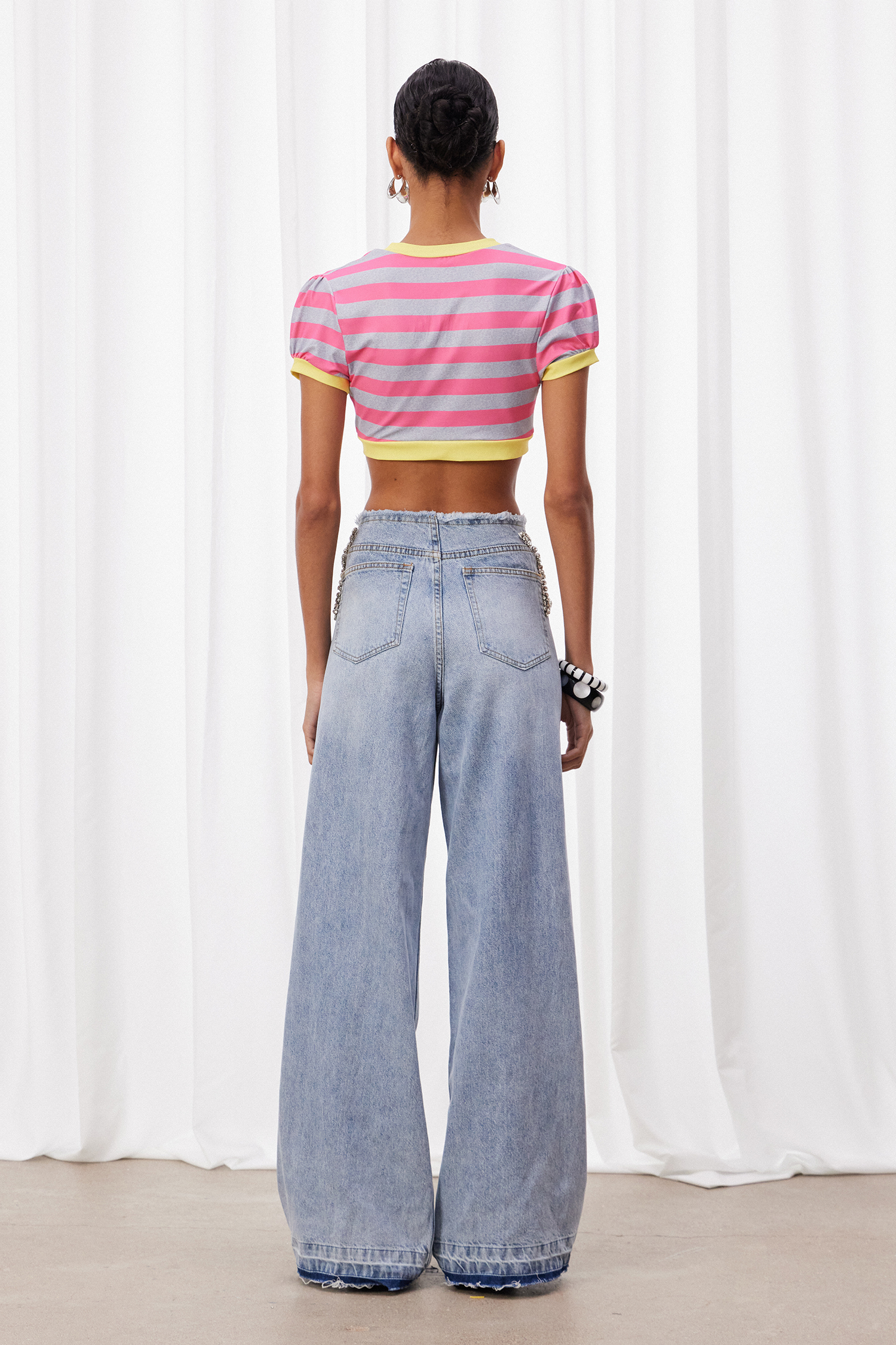 Izebel Crop Stripe Top