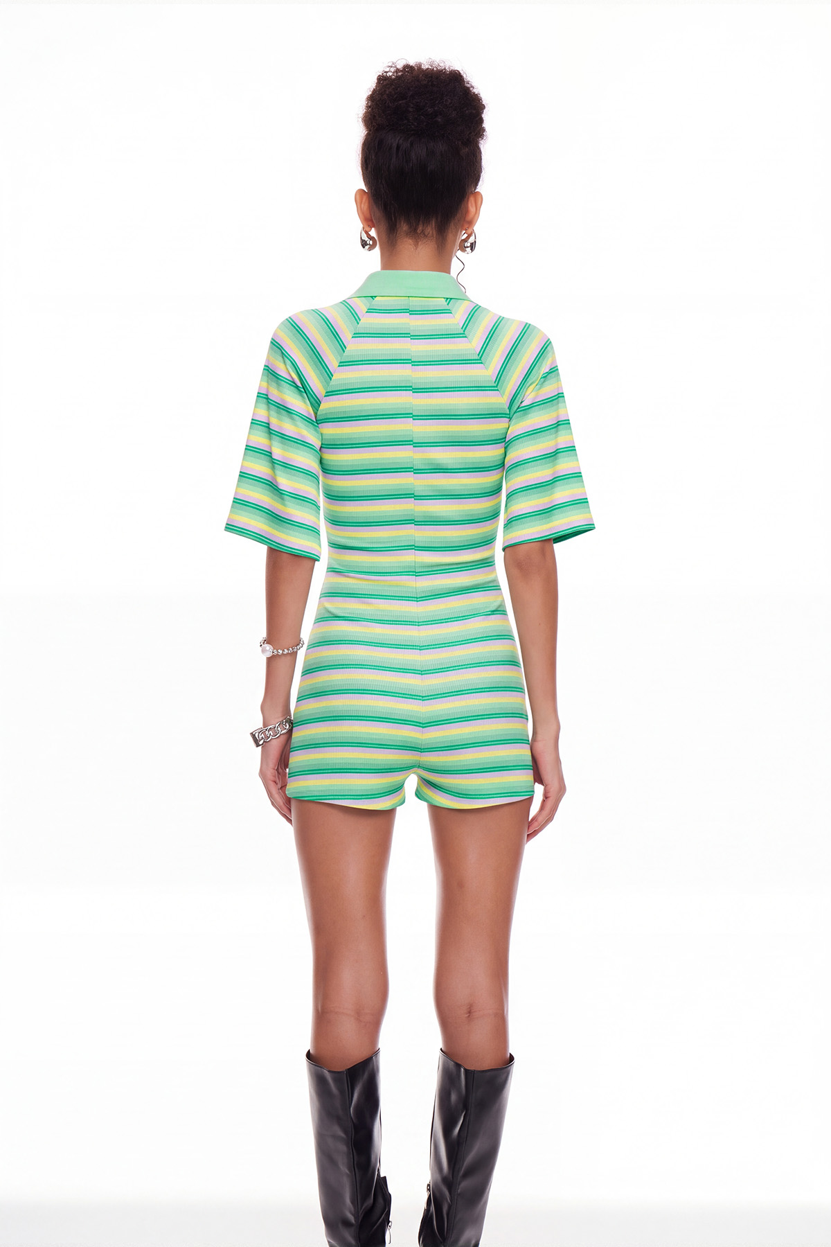 Izebel Plunge Stripe Playsuit