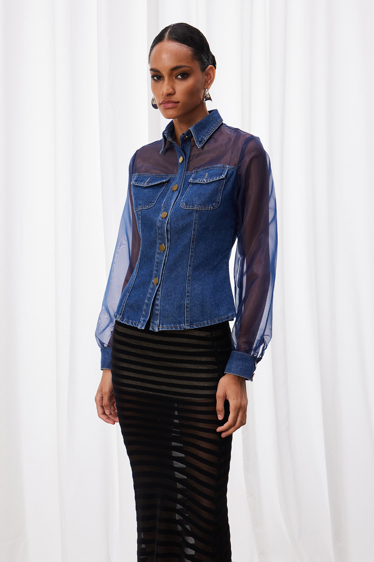 Izevel Mesh Denim Jacket