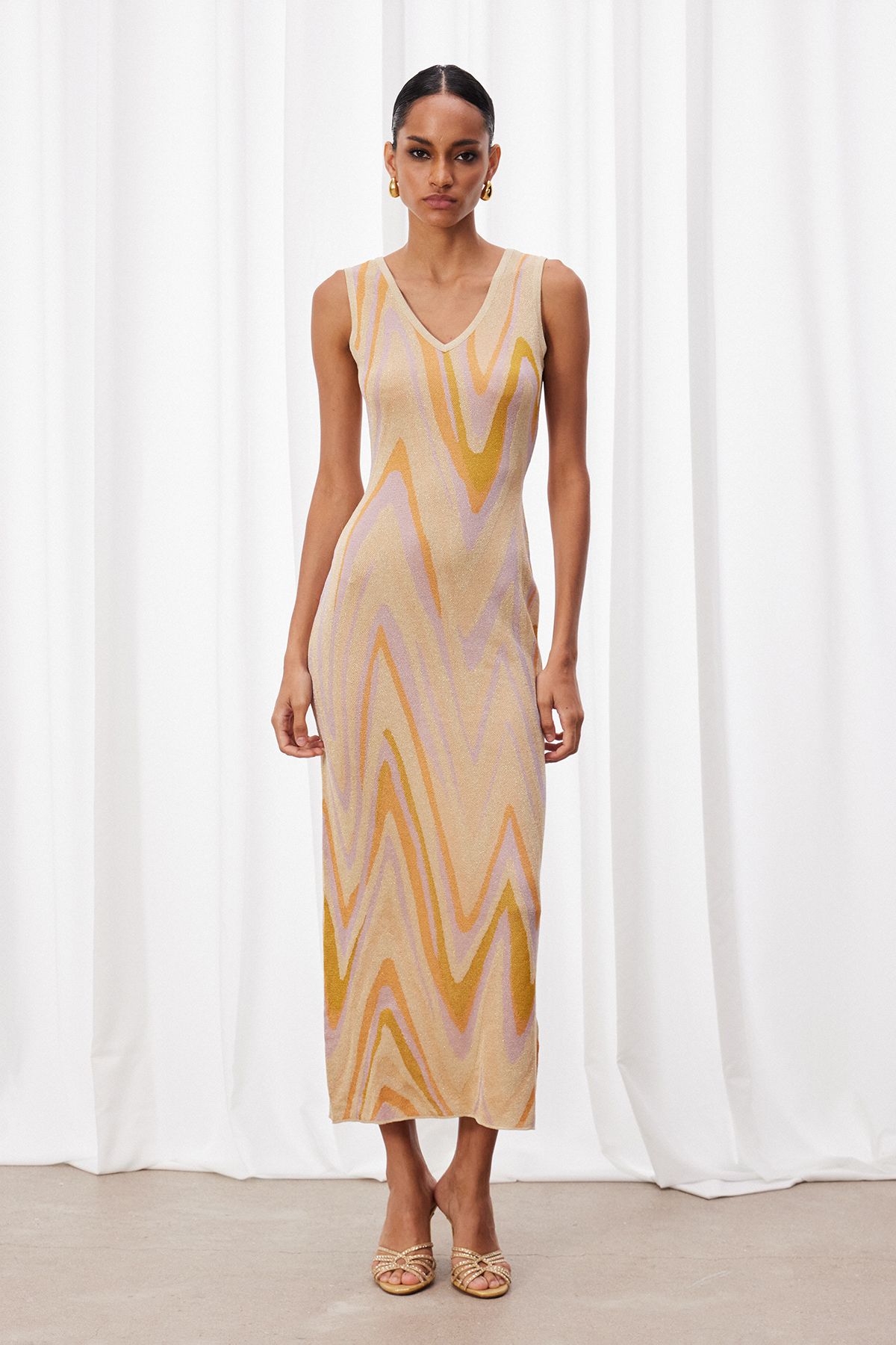 Izotz Sleeveless Glitter Maxi Dress