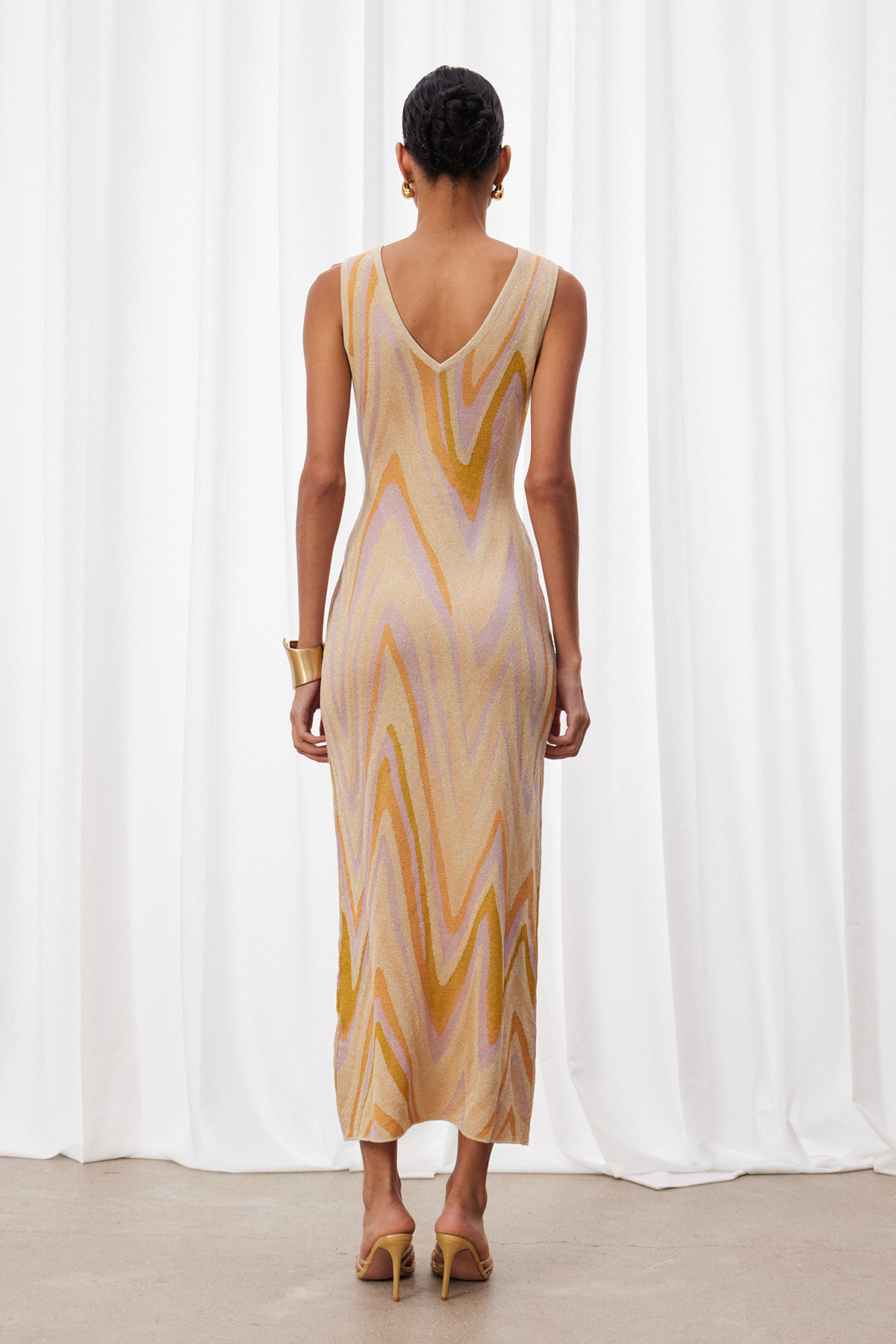 Izotz Sleeveless Glitter Maxi Dress