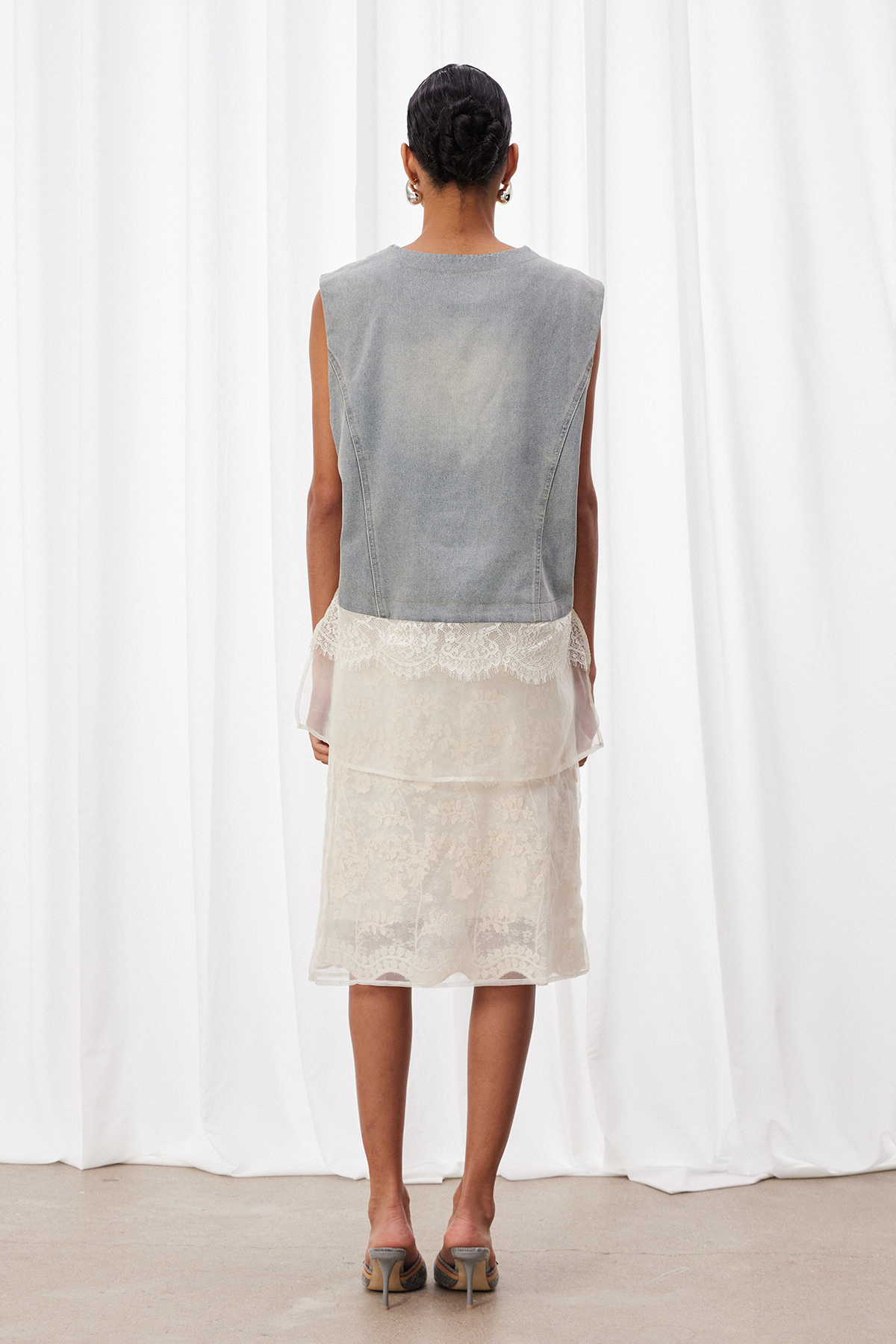 Iztok Sleeveless Deconstruct Mesh Top