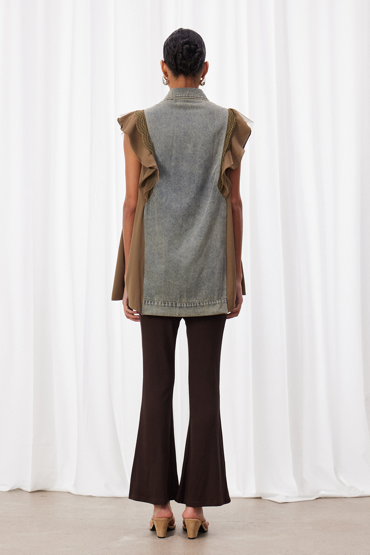 Izudin Ruffle Denim Top