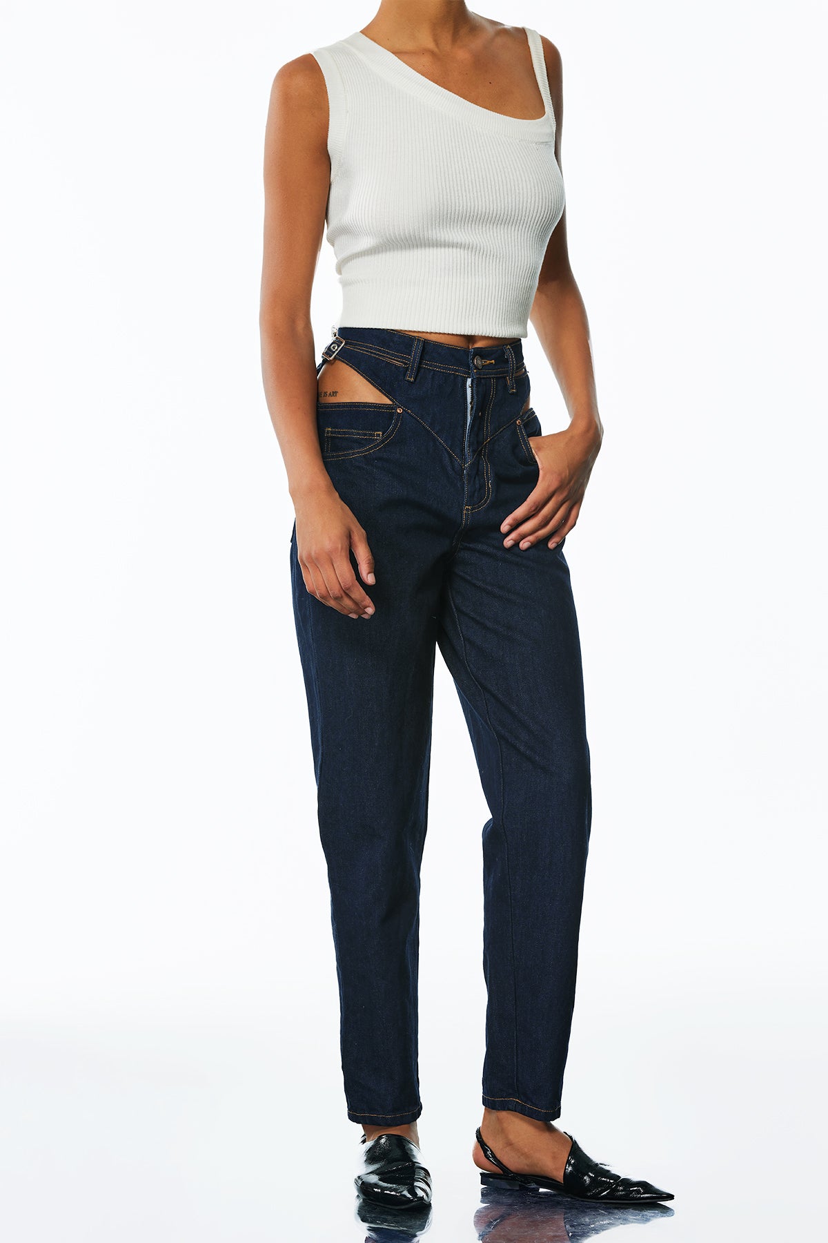 James Cutout Straight Jeans