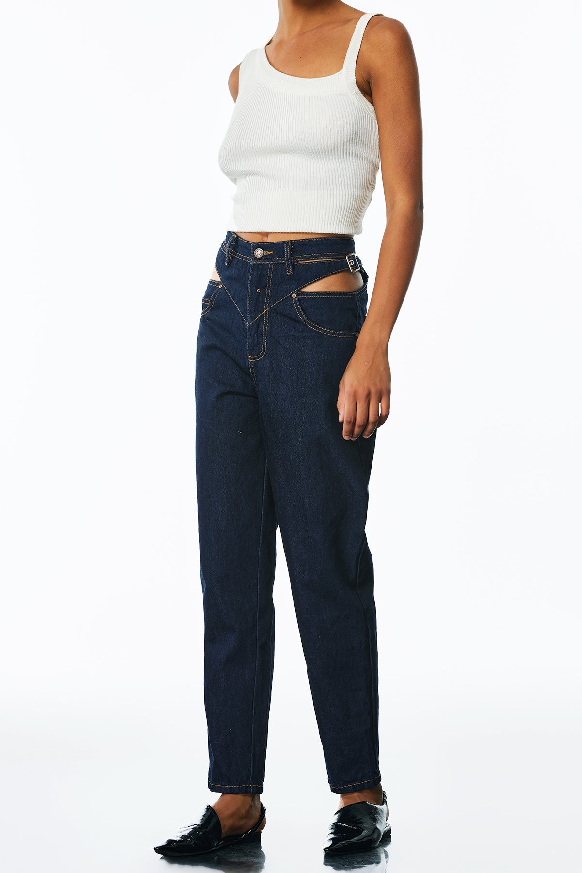 James Cutout Straight Jeans