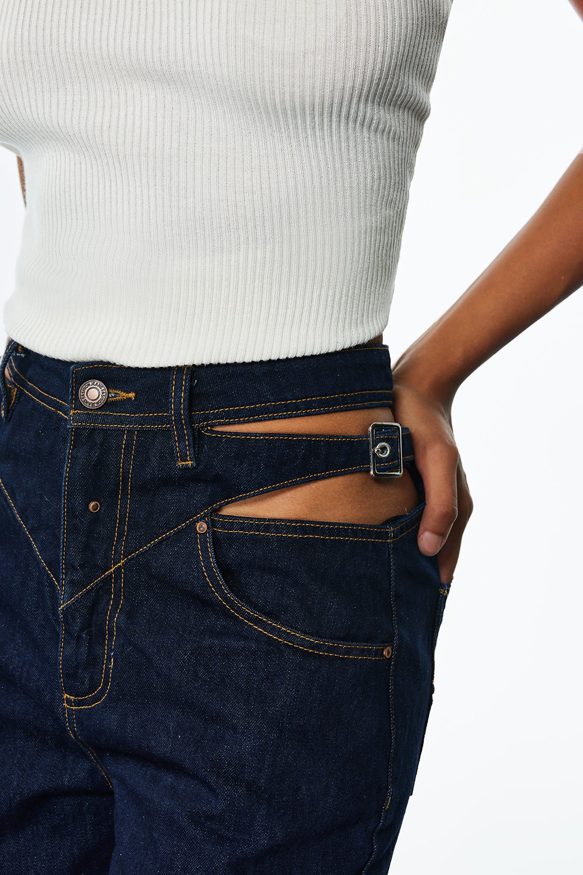 James Cutout Straight Jeans