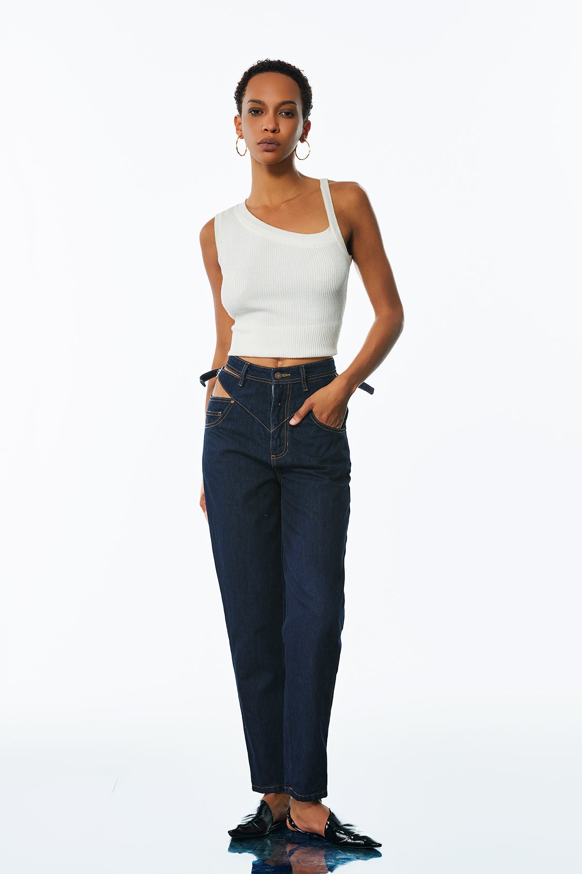 James Cutout Straight Jeans