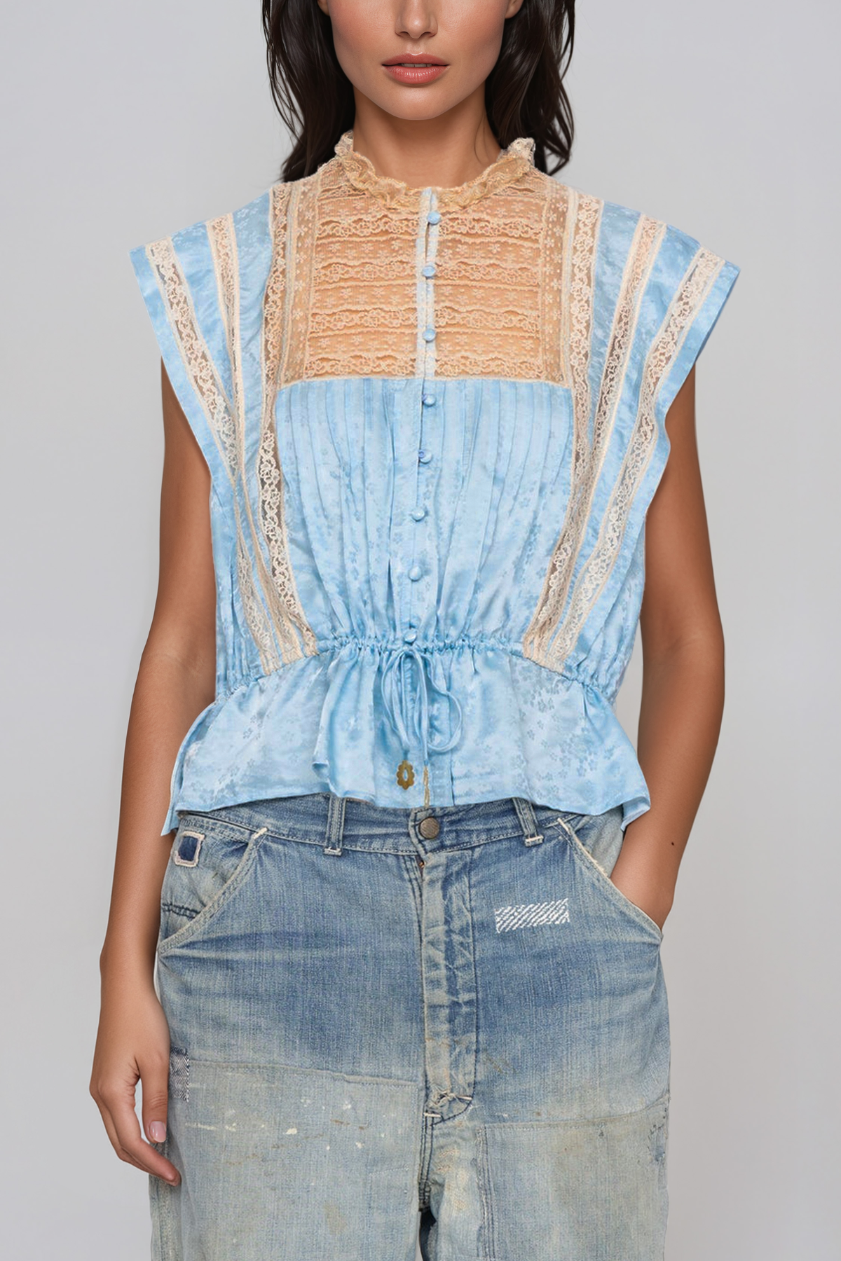 Jantine Lace Ruch Top