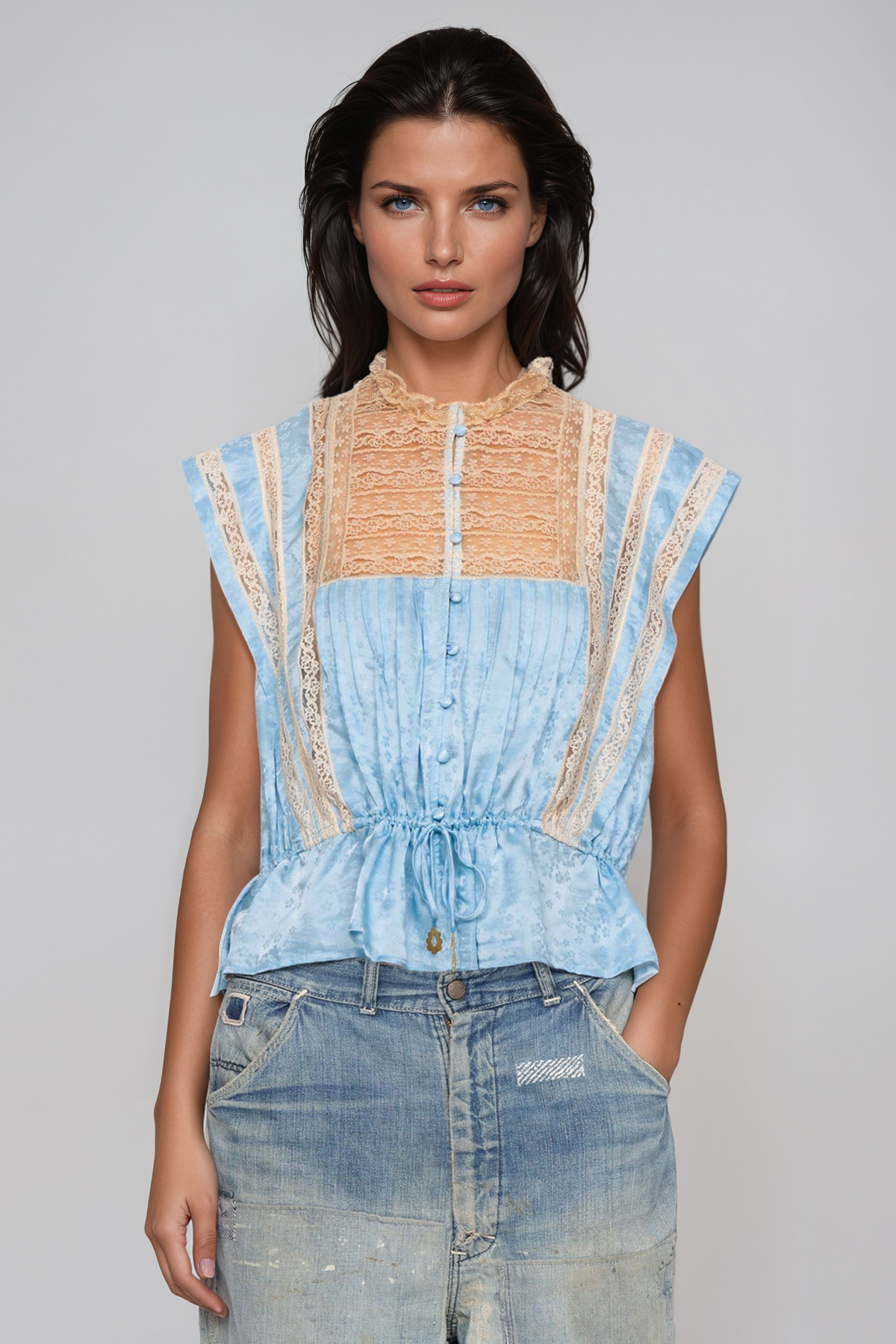 Jantine Lace Ruch Top