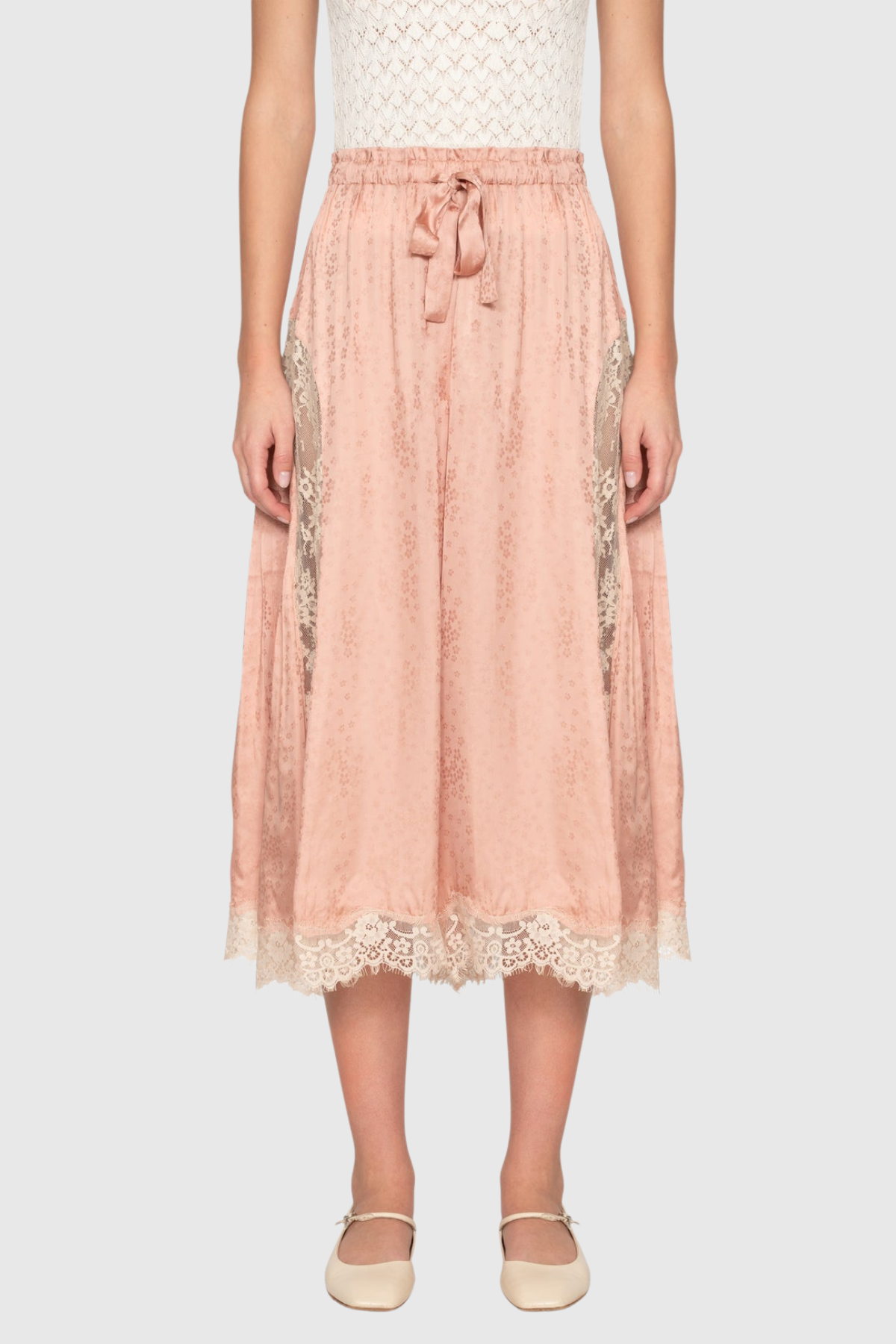 Janvier Lace Capri Pants In Pink