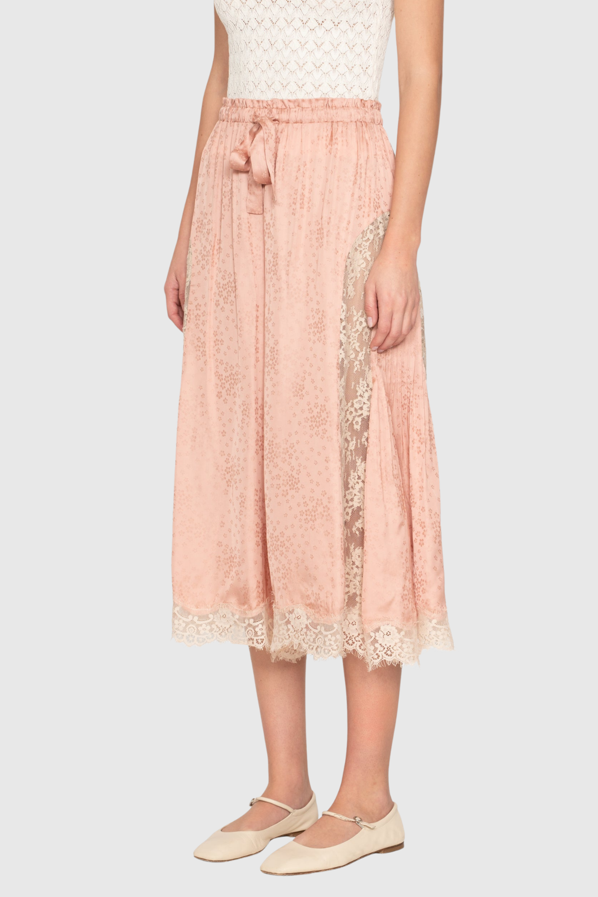 Janvier Lace Capri Pants In Pink
