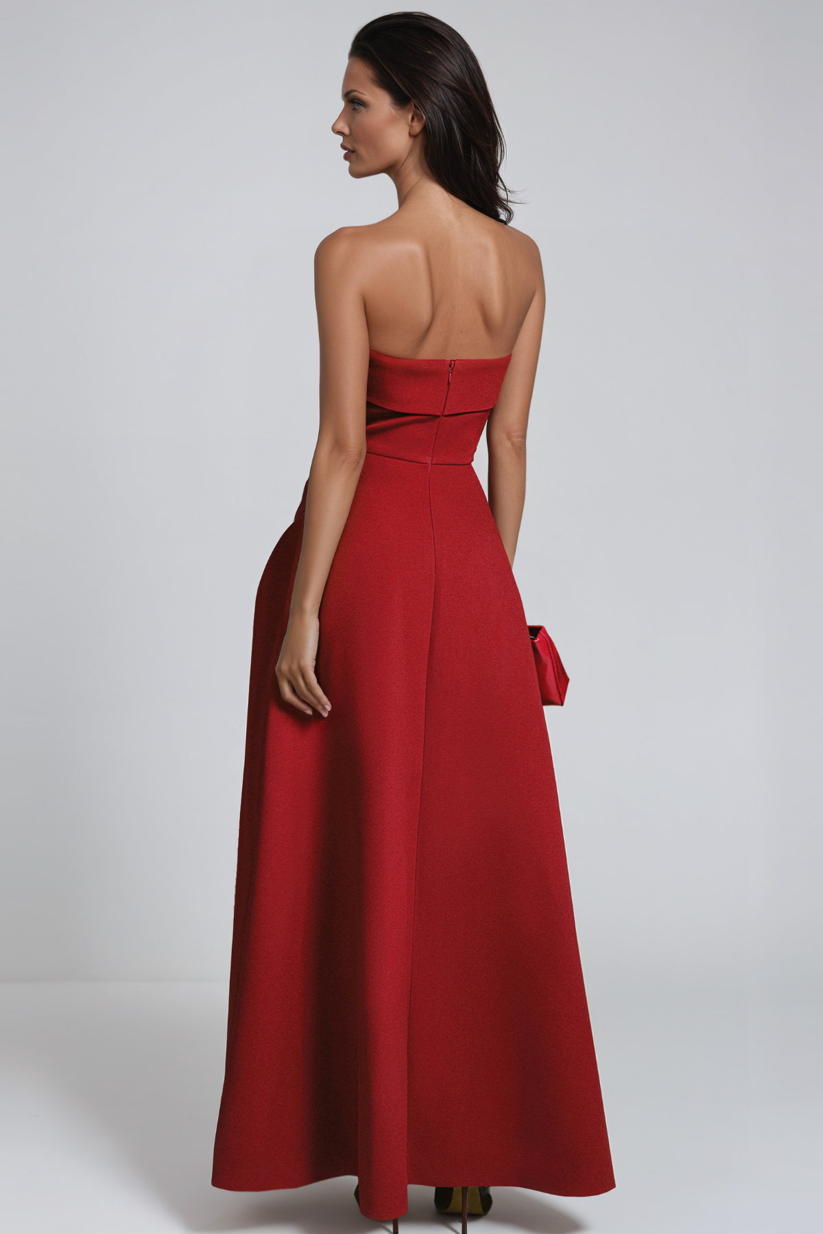 Jaouad Strapless Asymmetrica Maxi Dress