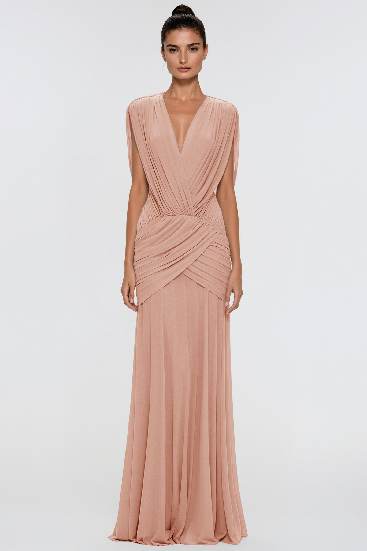 Jay Ruch Mesh Maxi Dress In Pink