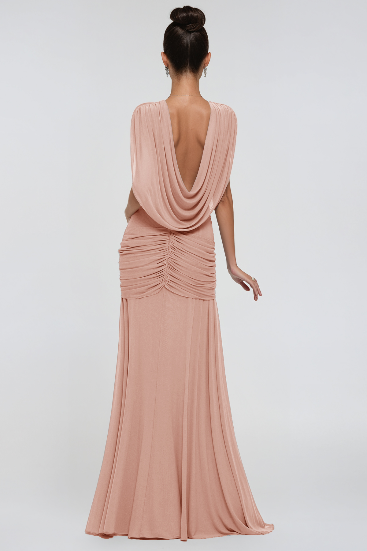 Jay Ruch Mesh Maxi Dress In Pink