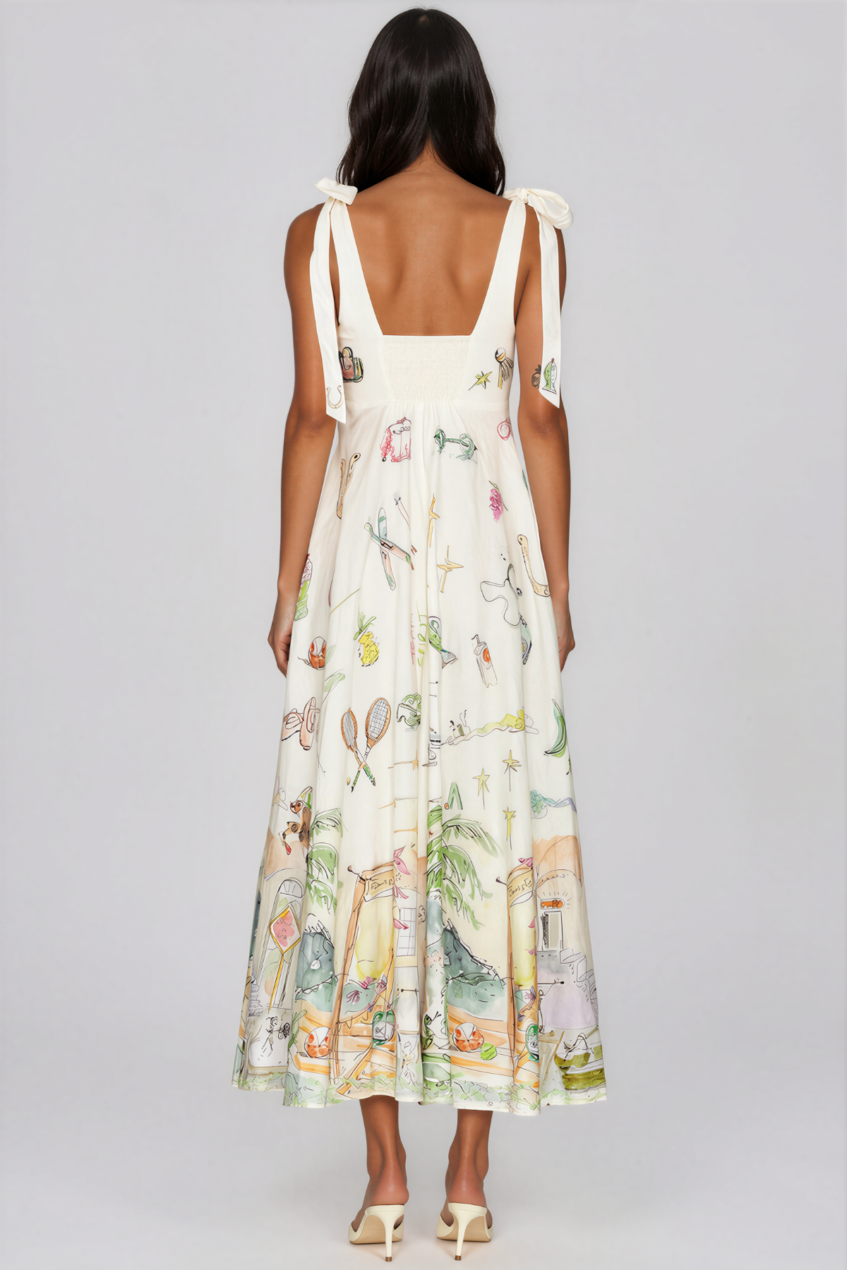 Jaya Sleeveless Print Tie Up Maxi Dress