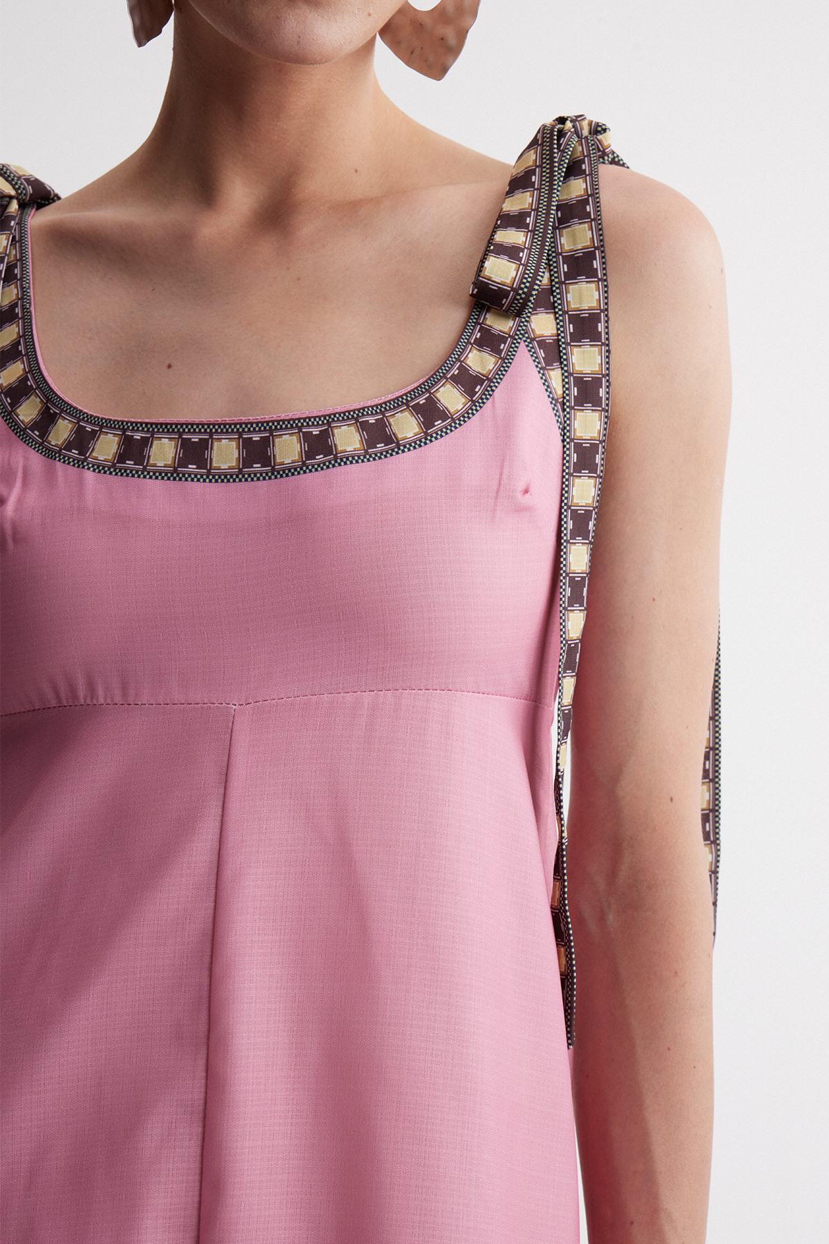 Jaya Tie Up Print Midi Dress