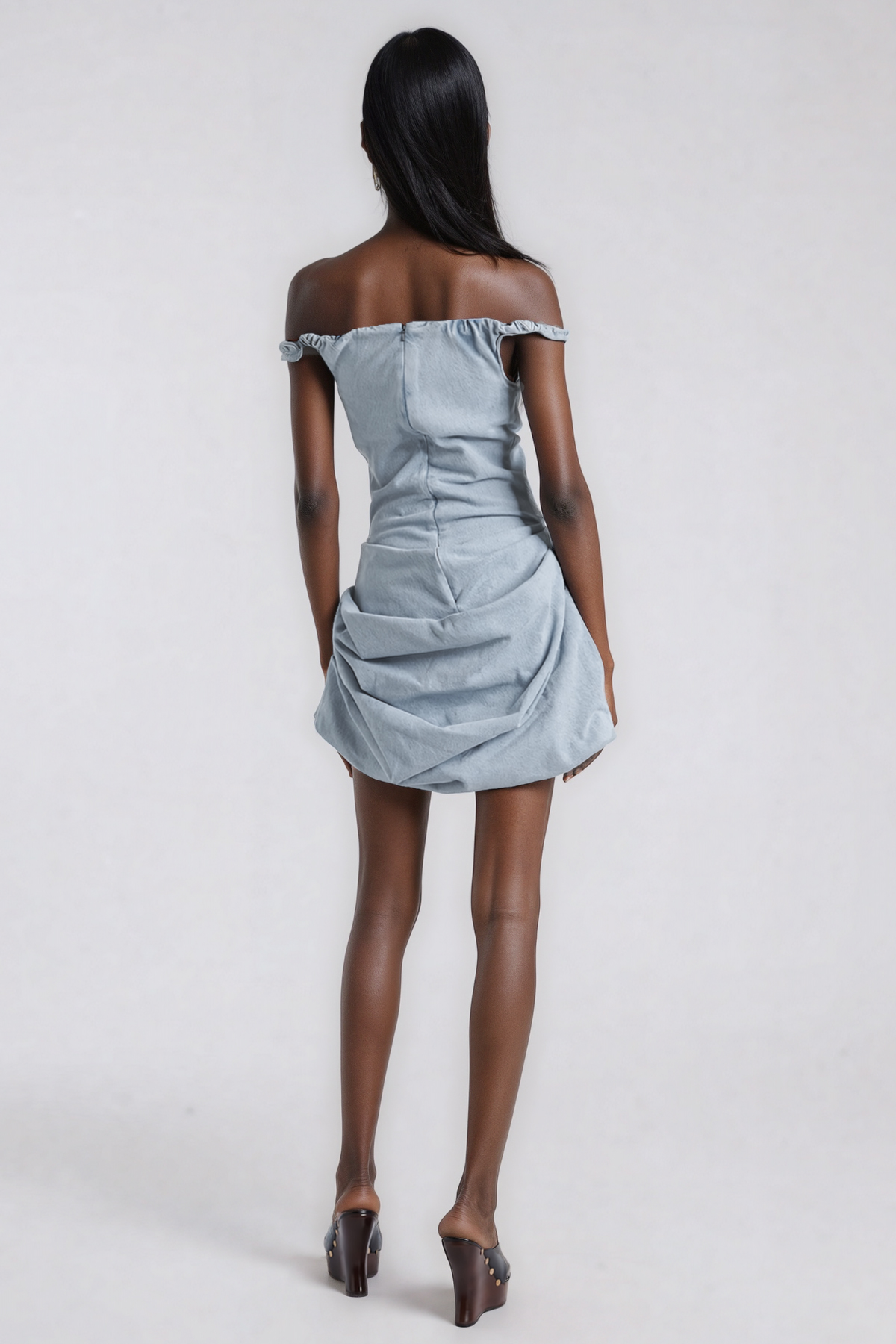 Jayceon Off Shoulder Denim Mini Dress