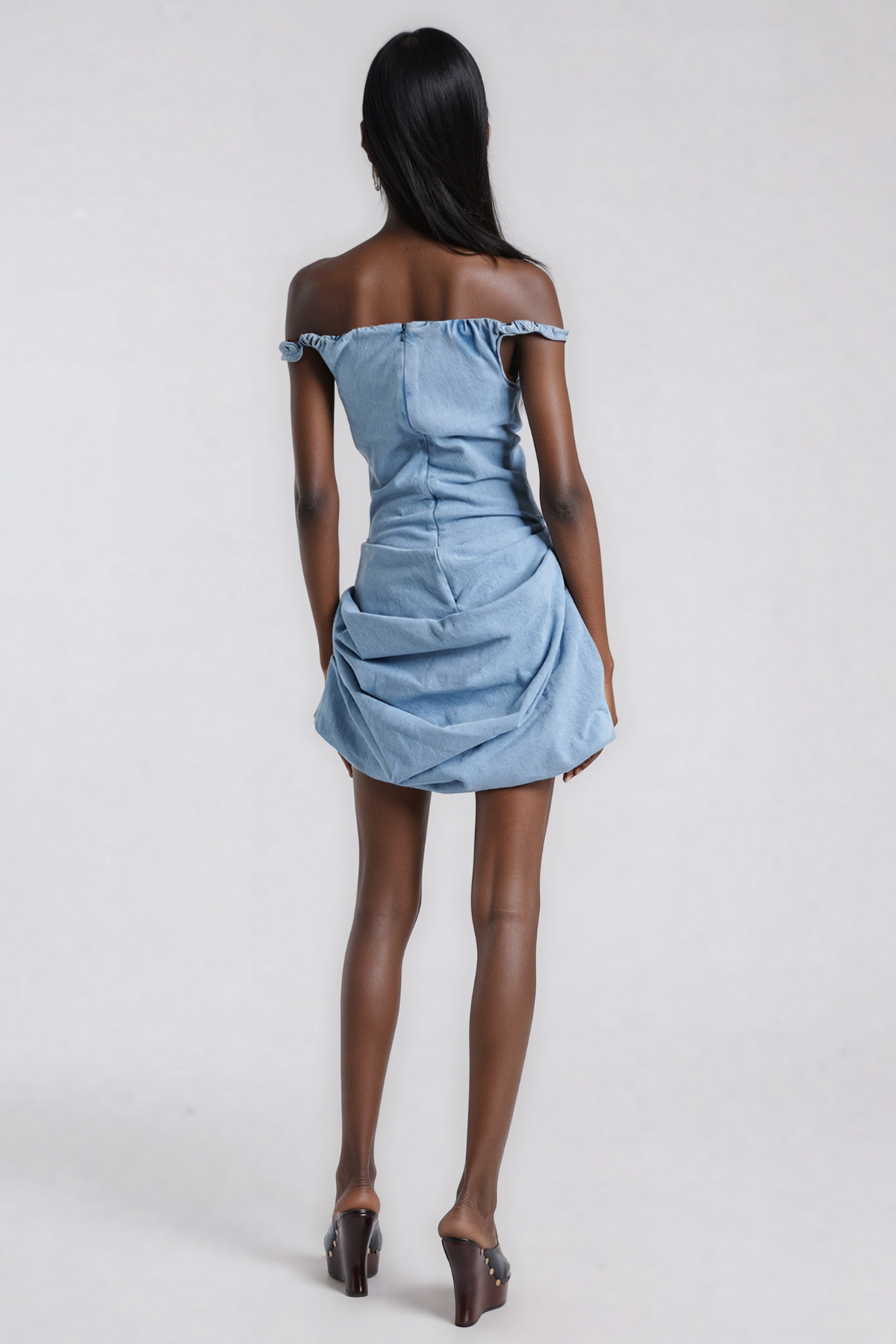 Jayceon Off Shoulder Denim Mini Dress