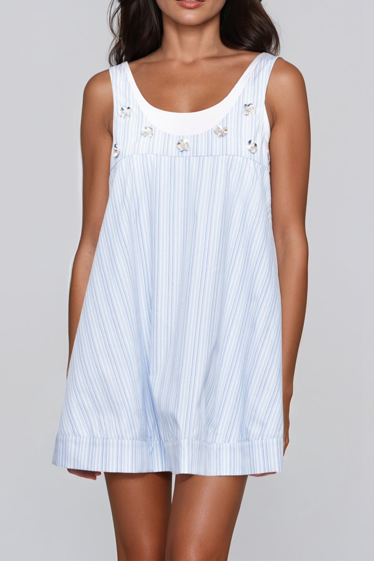 Jayda Embellished Stripe Mini Dress