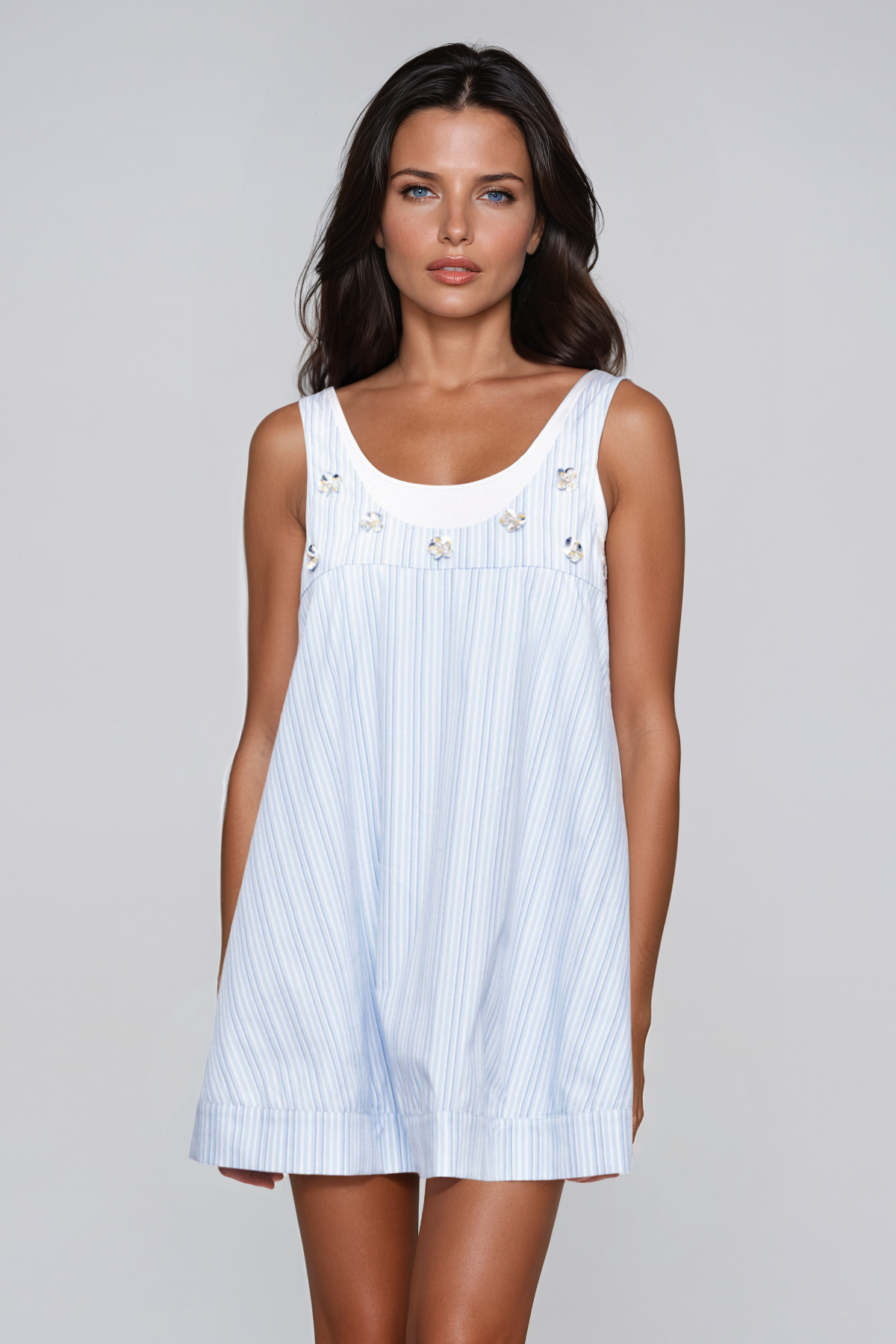 Jayda Embellished Stripe Mini Dress