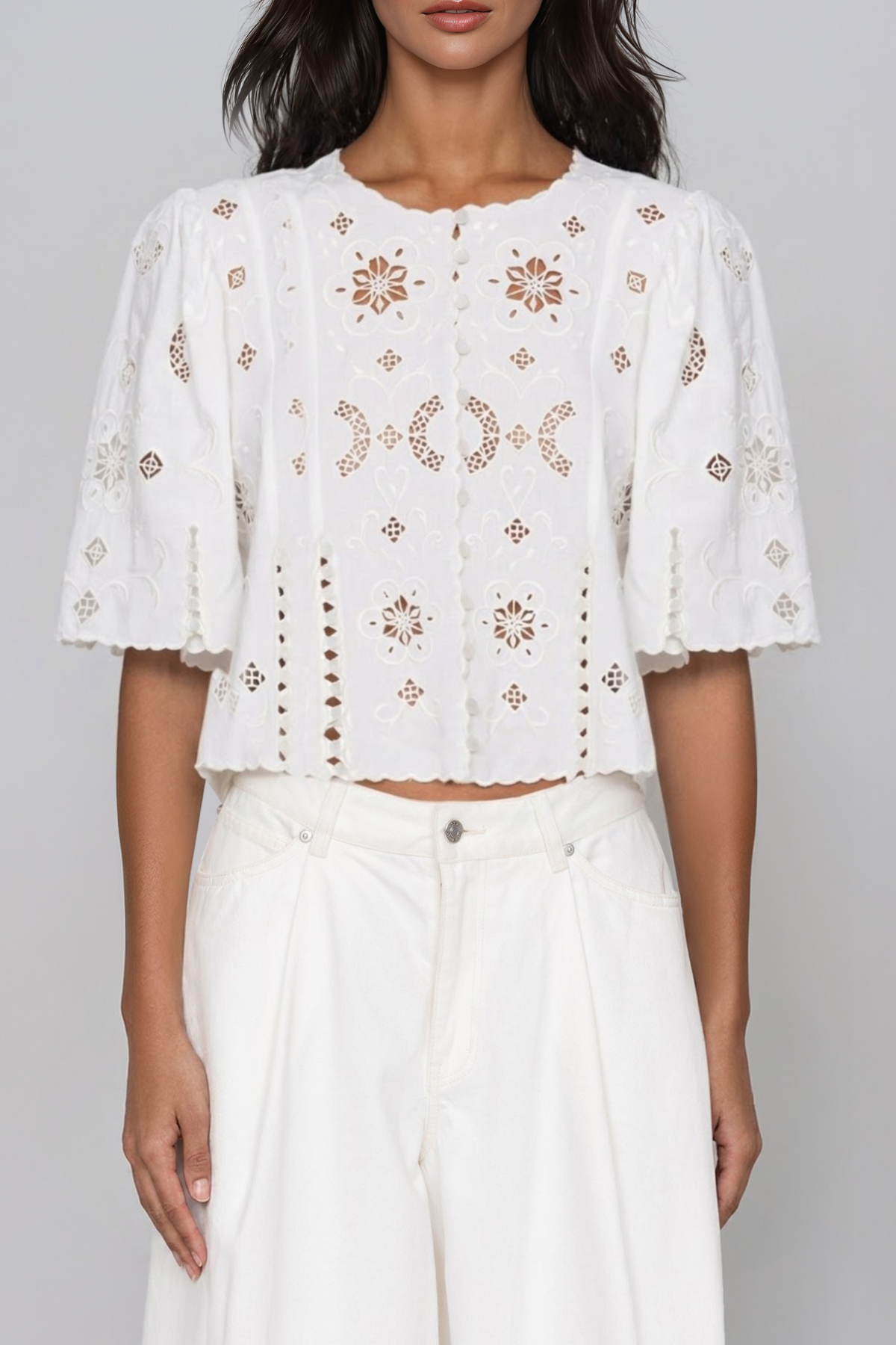 Jayde Flower Cutout Top