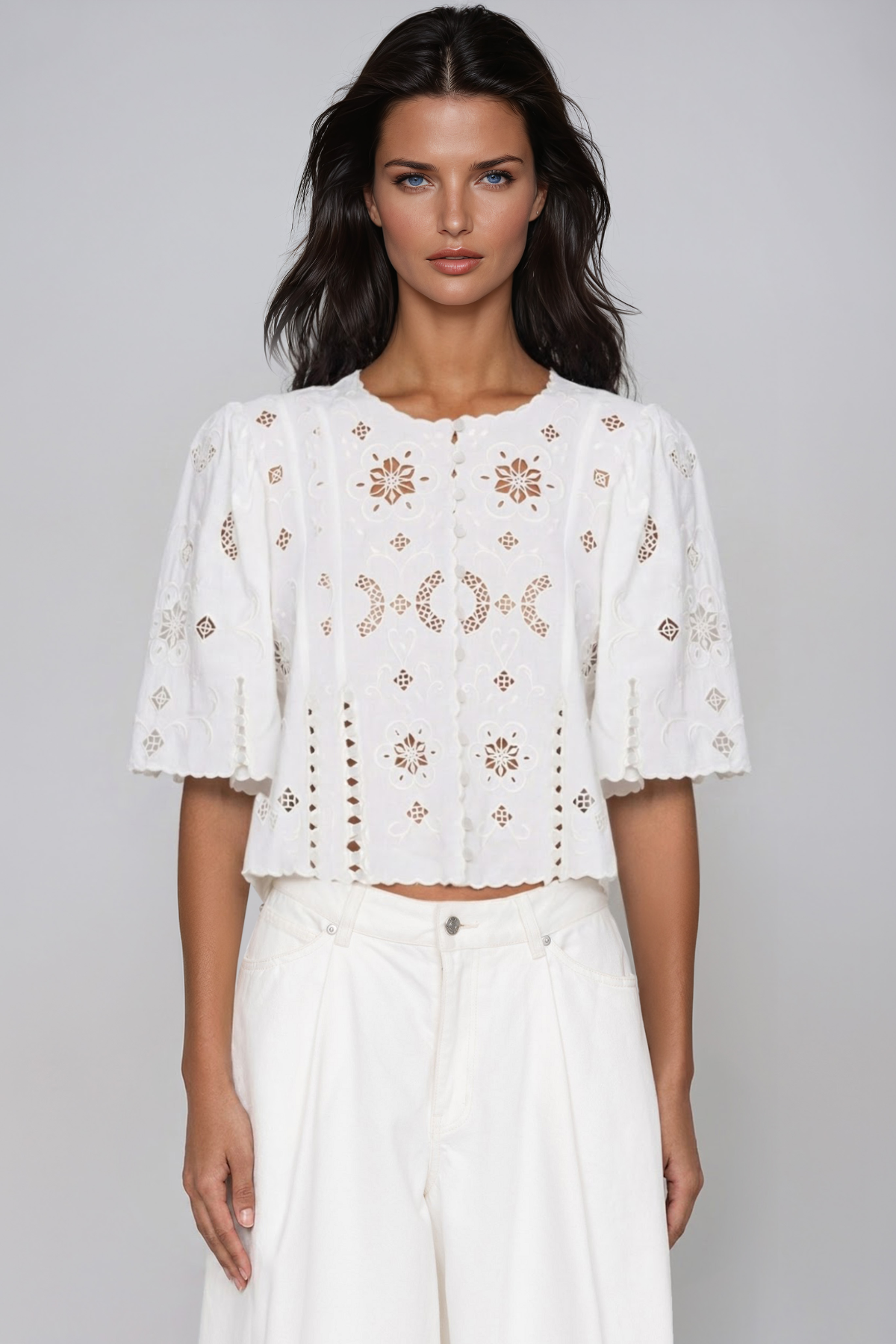Jayde Flower Cutout Top
