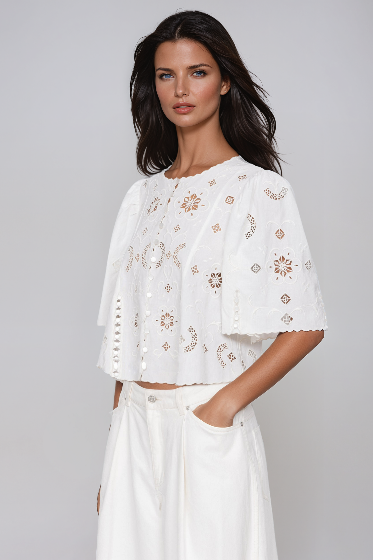 Jayde Flower Cutout Top