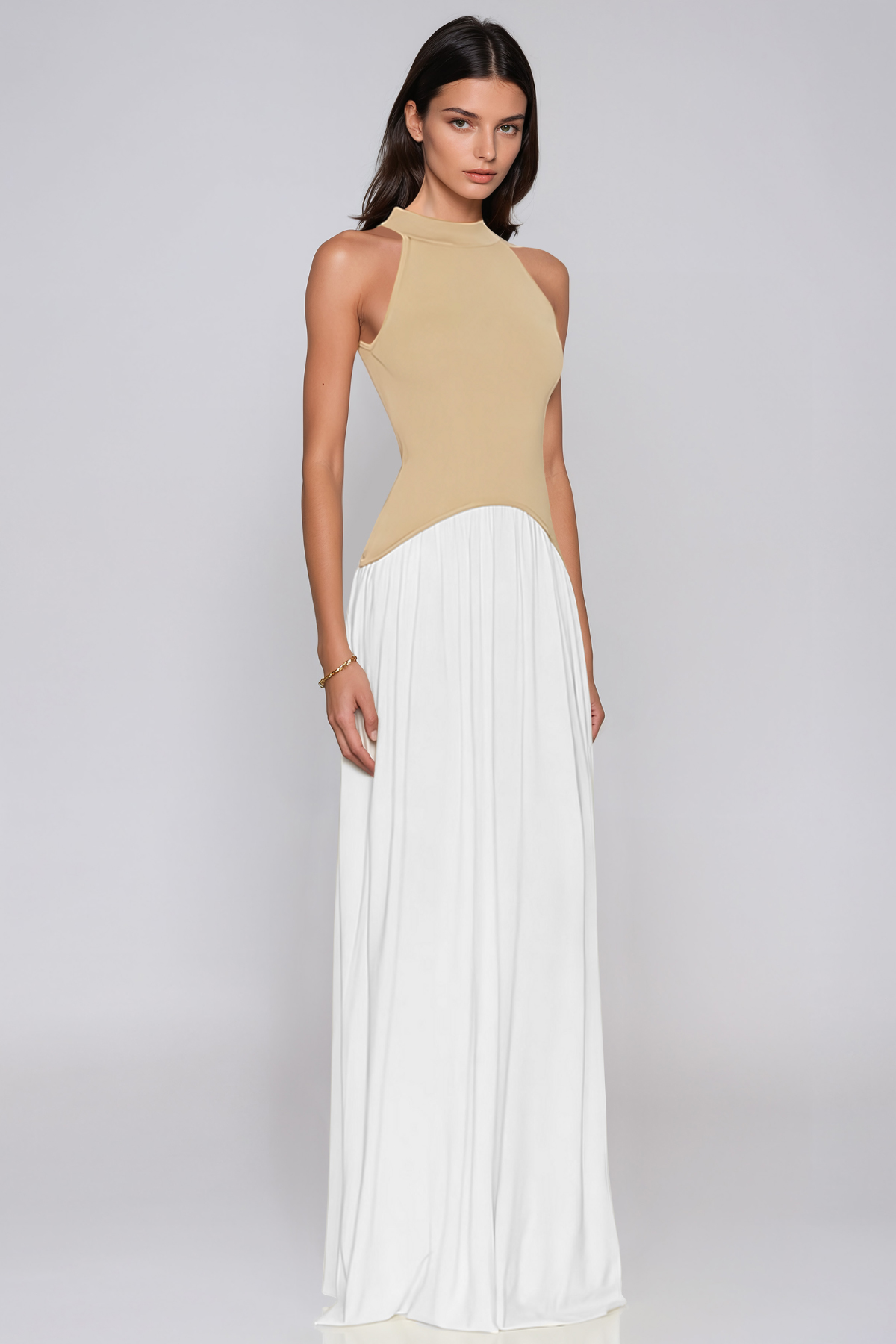 Jazmin Sleeveless Ruch Maxi Dress
