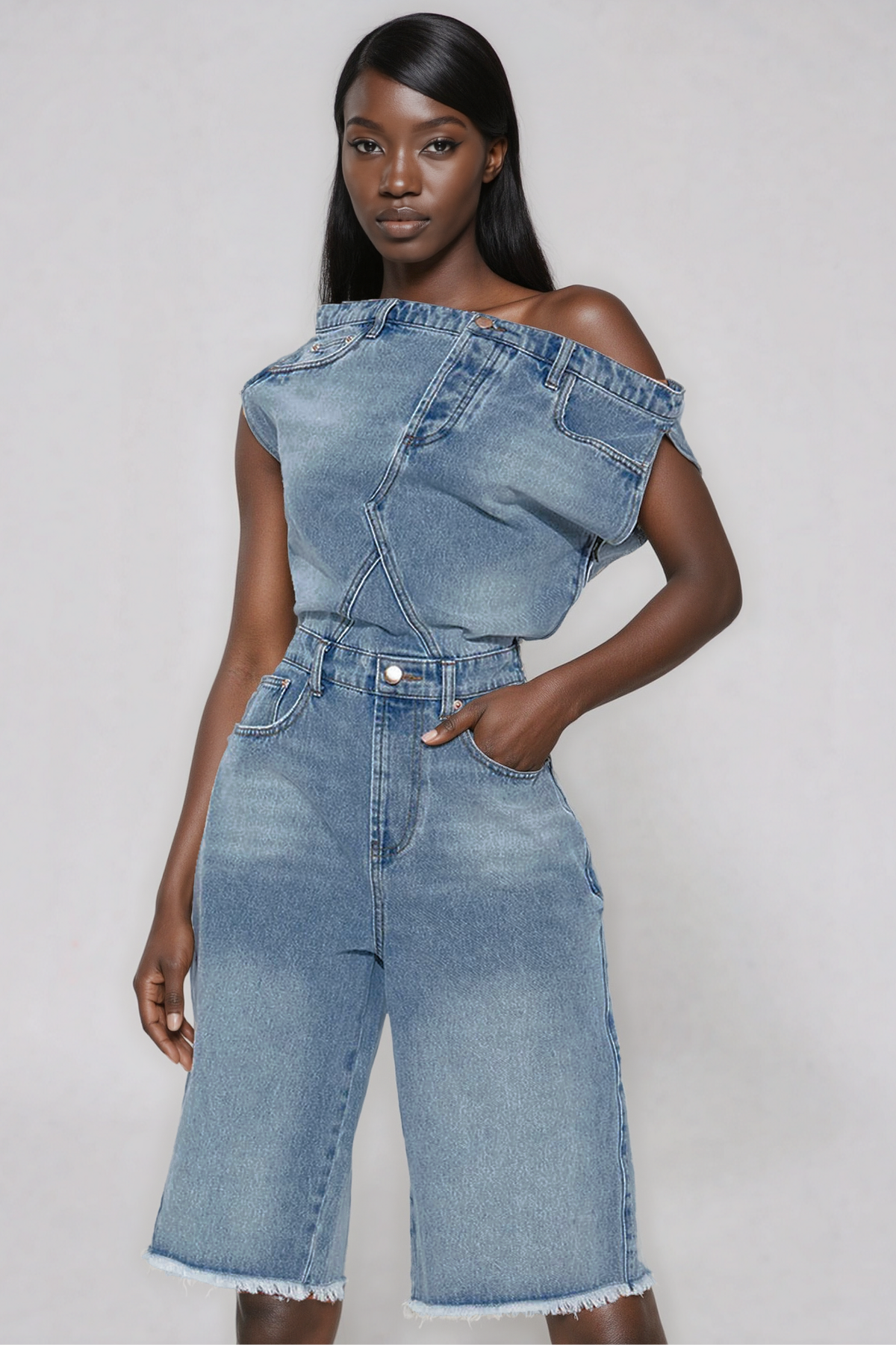 Jazmine Deconstruct Denim Playsuit