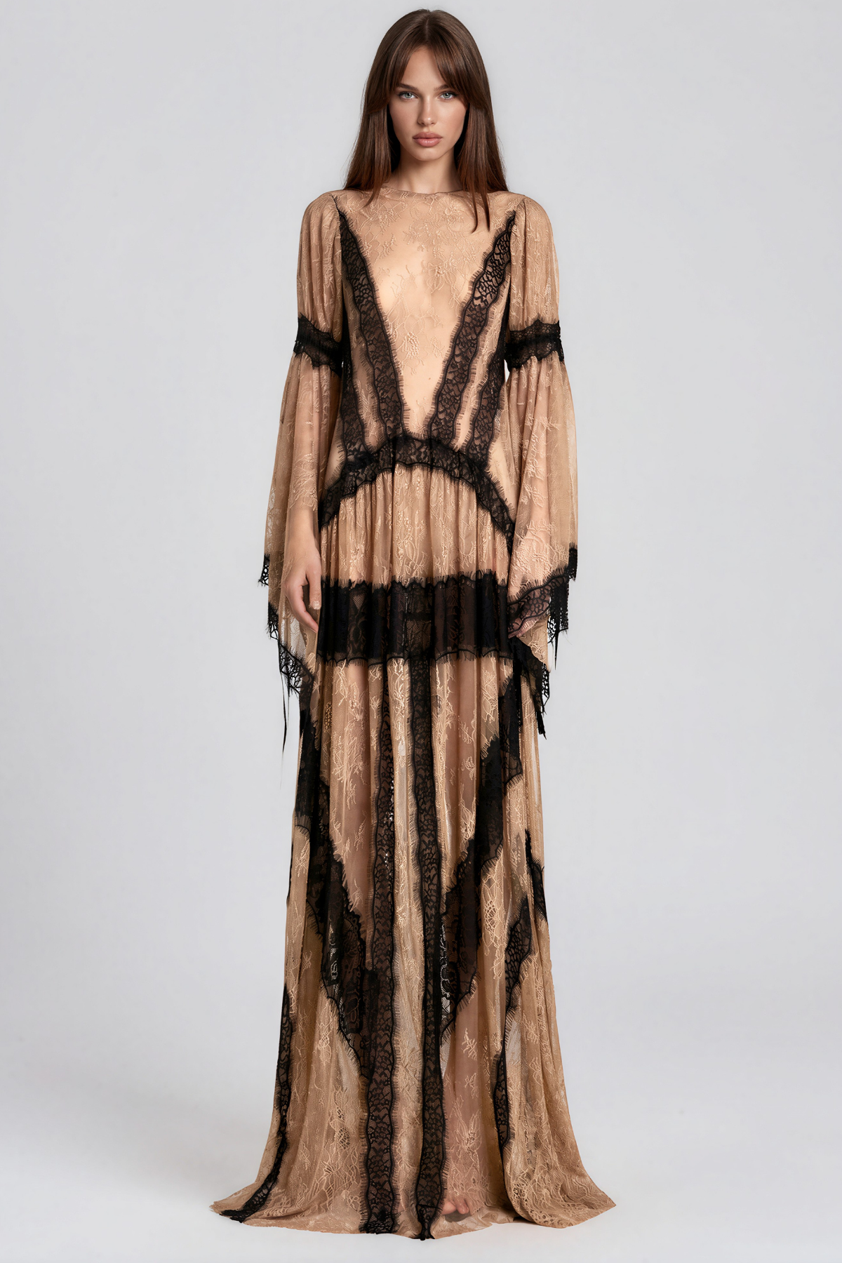 Jelka Round Neck Lace Maxi Dress
