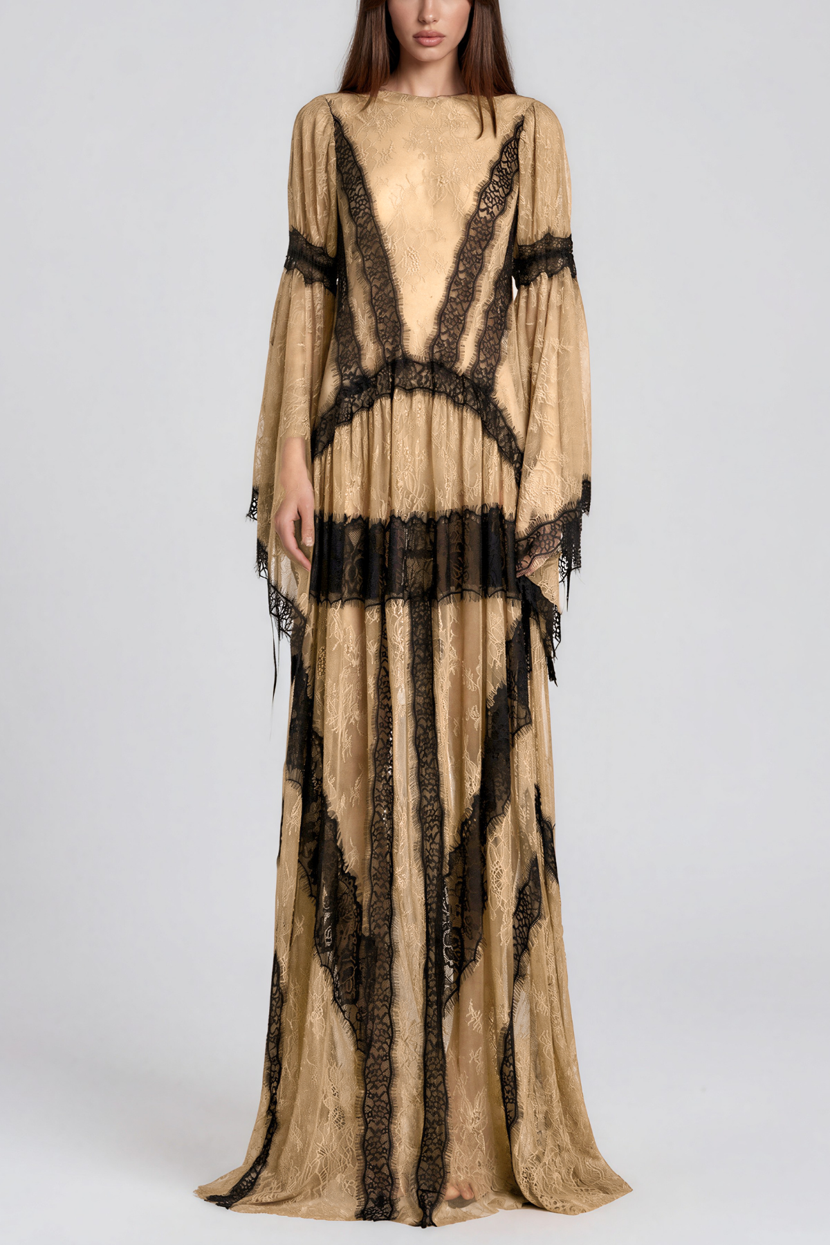 Jelka Round Neck Lace Maxi Dress
