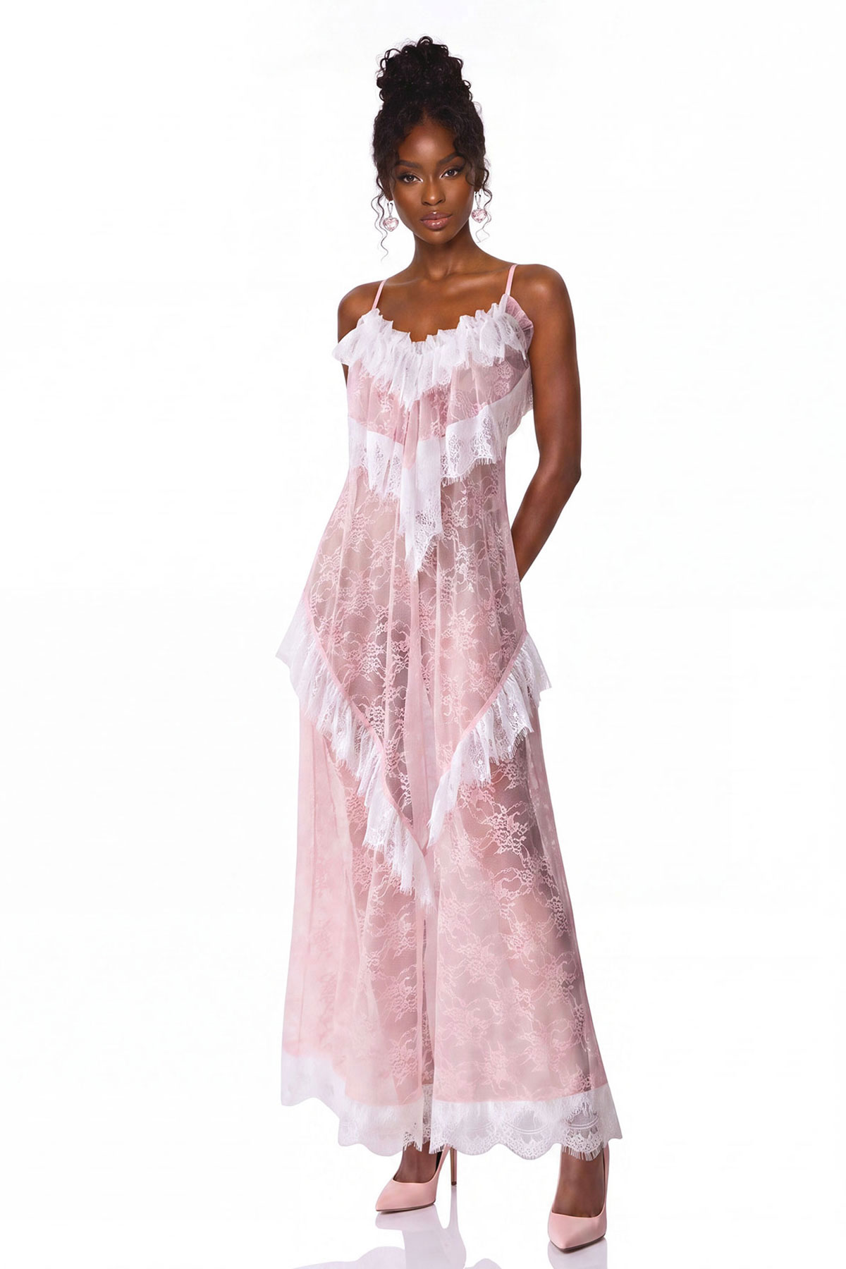 Jelka Spaghetti Lace Maxi Dress