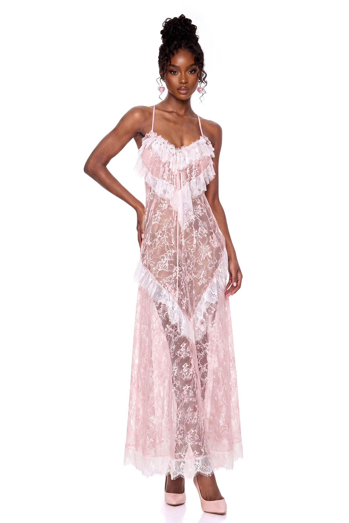 Jelka Spaghetti Lace Maxi Dress