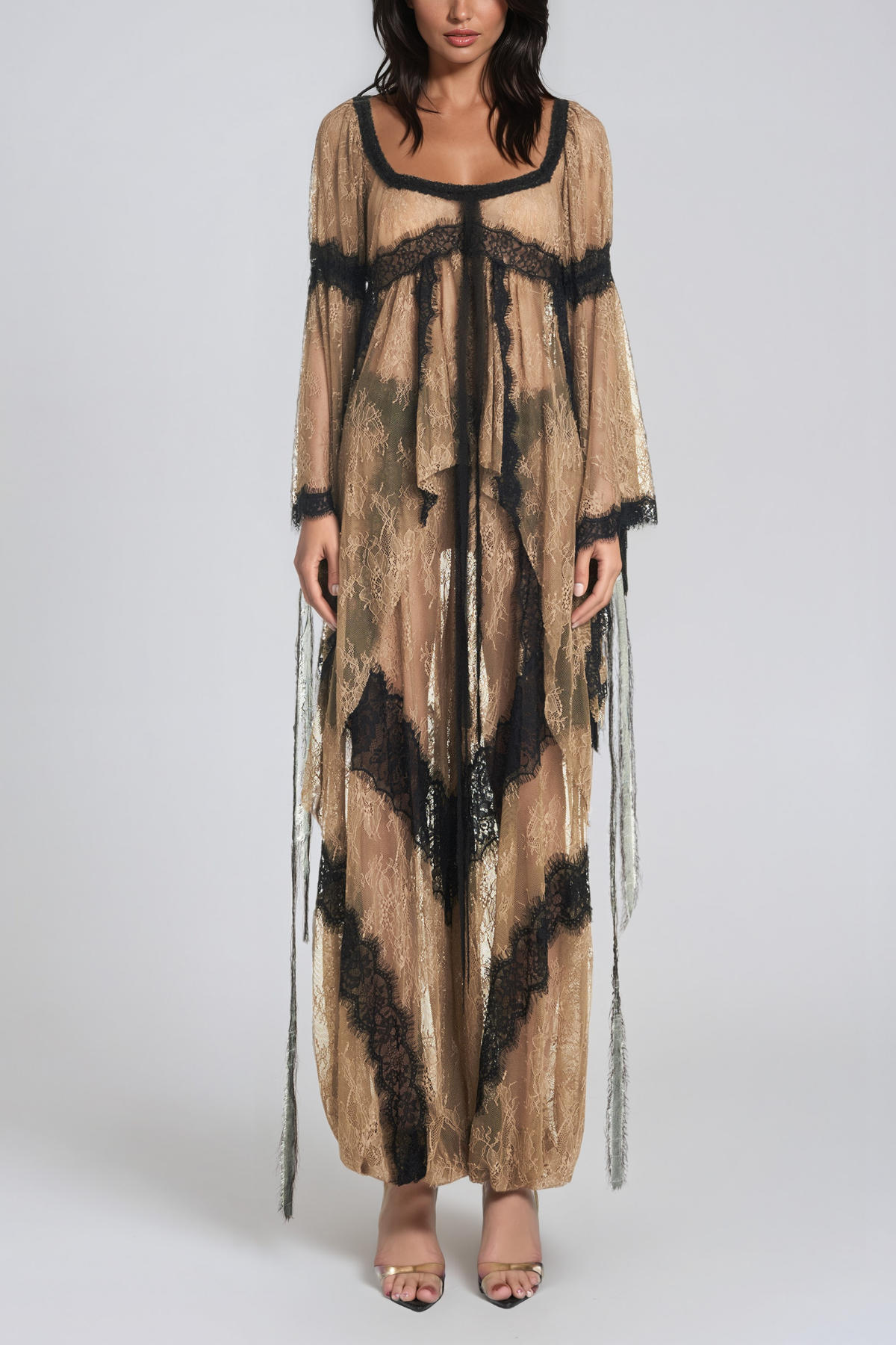 Jelka Square Neck Lace Pants Set
