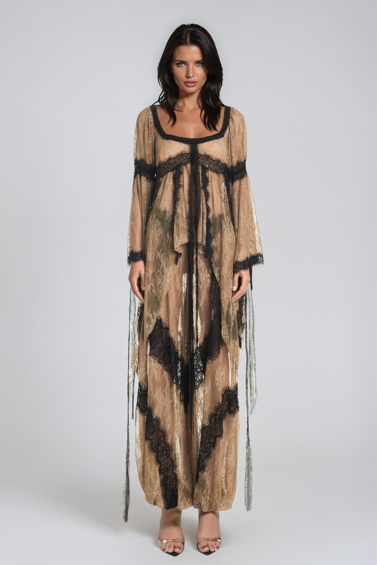 Jelka Square Neck Lace Pants Set