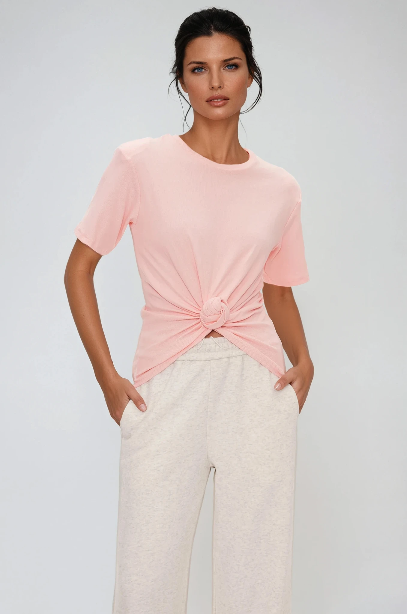 Jemma Ruch Twist T Shirt In Pink