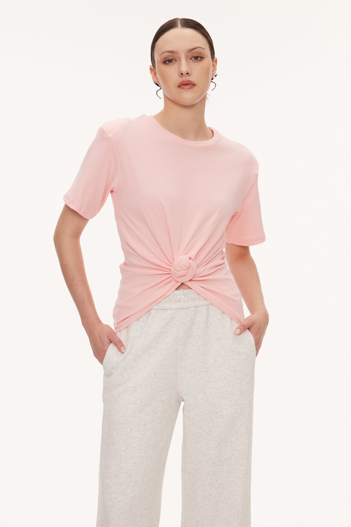 Jemma Ruch Twist T Shirt In Pink