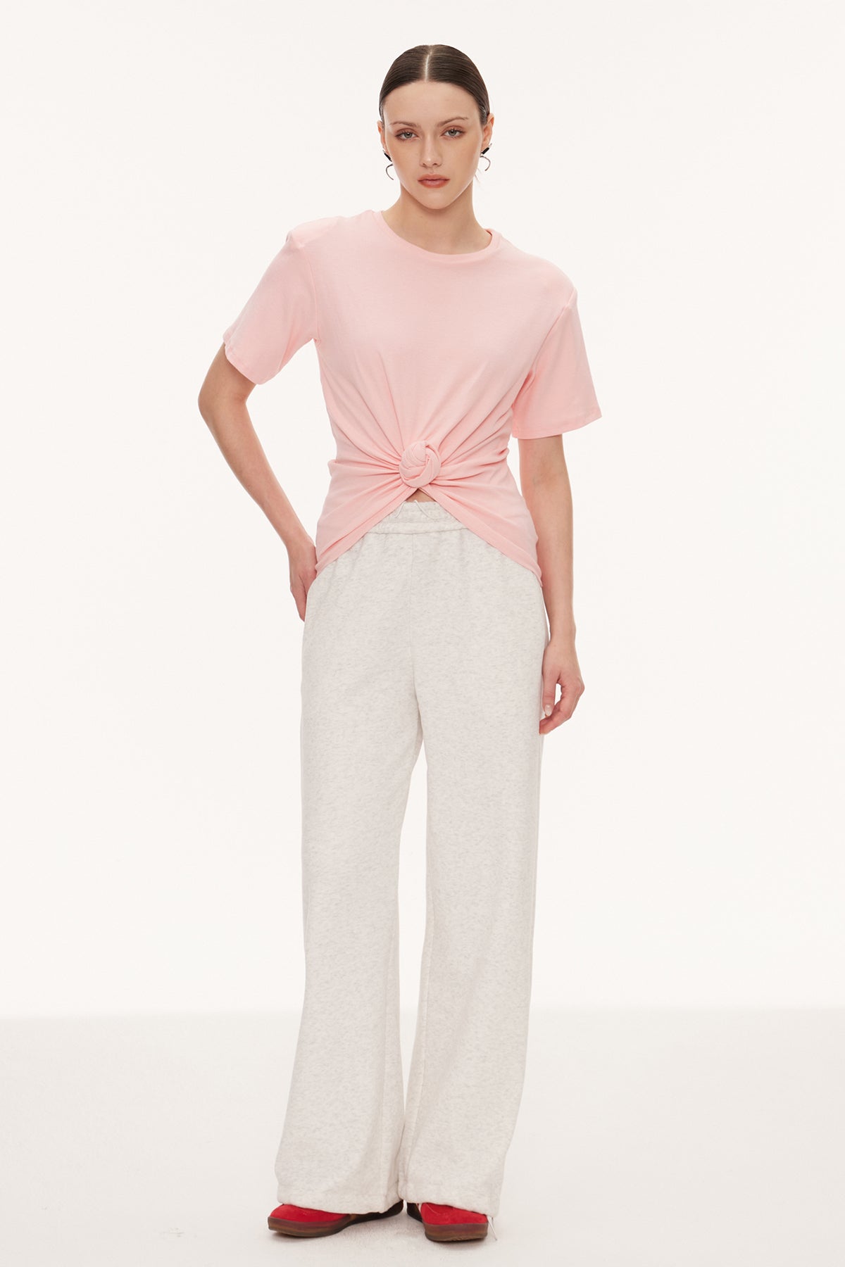 Jemma Ruch Twist T Shirt In Pink