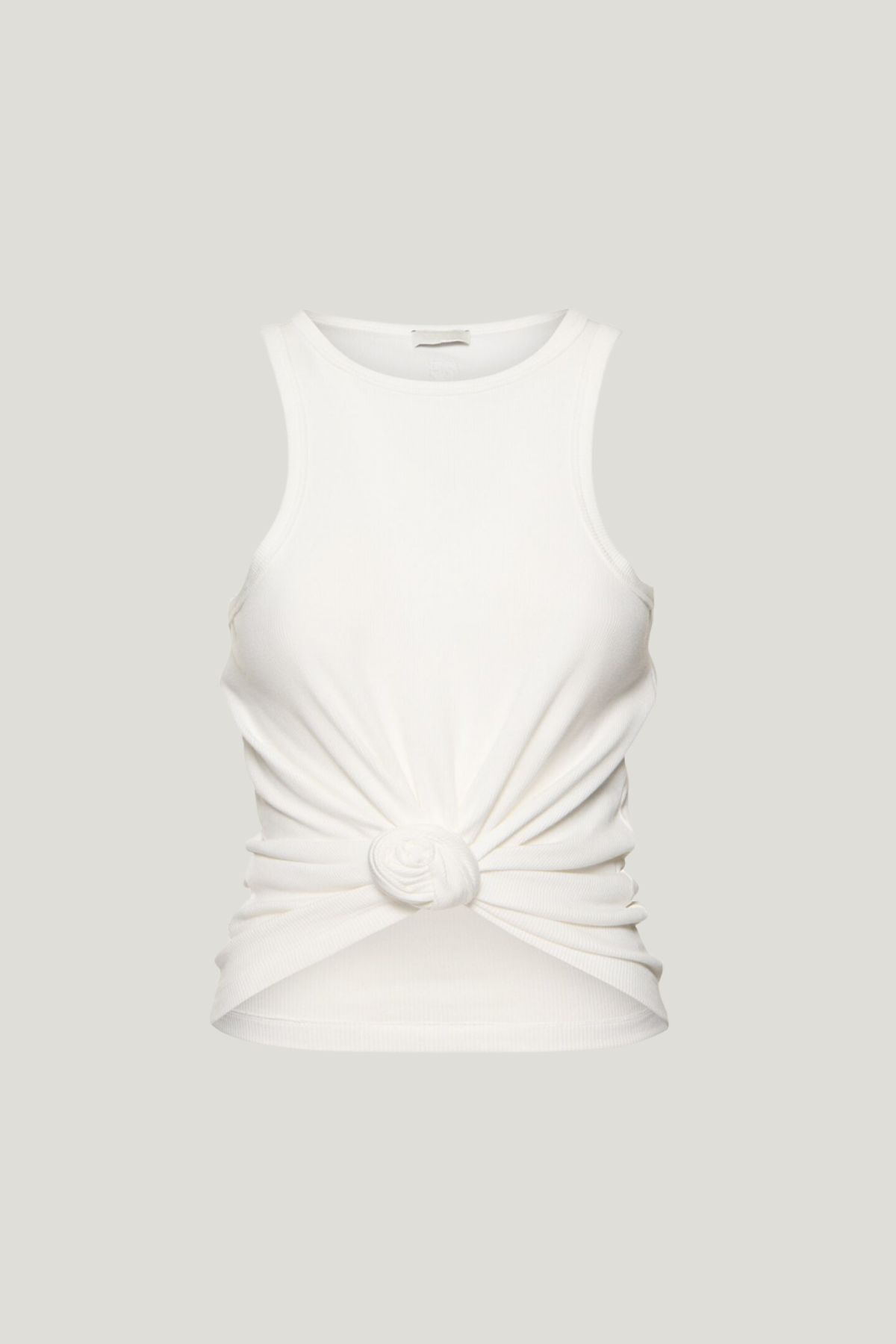 Jemma Twist Sleeveless Knit Top In White