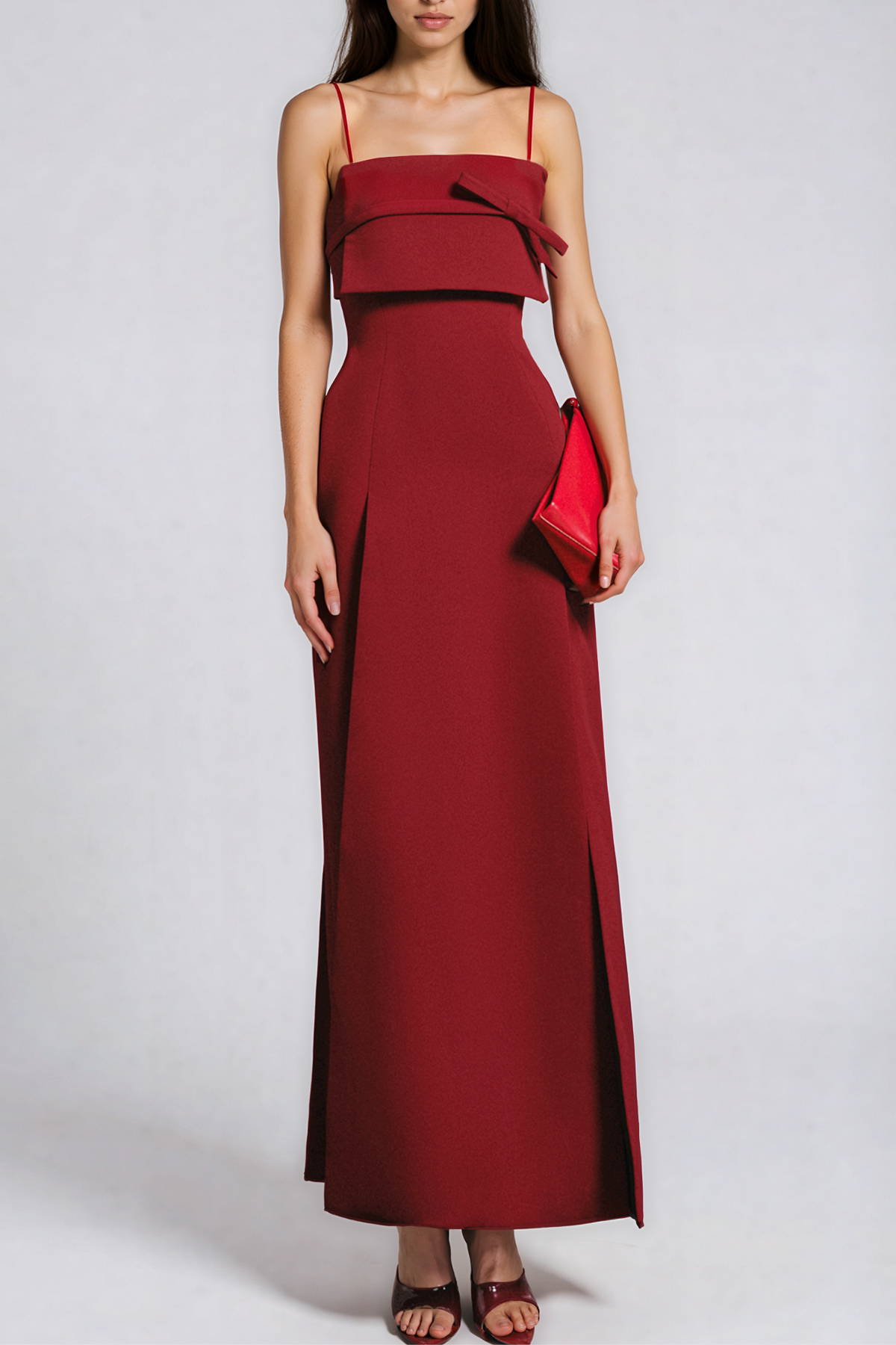 Kaamil Spaghetti Split Maxi Dress