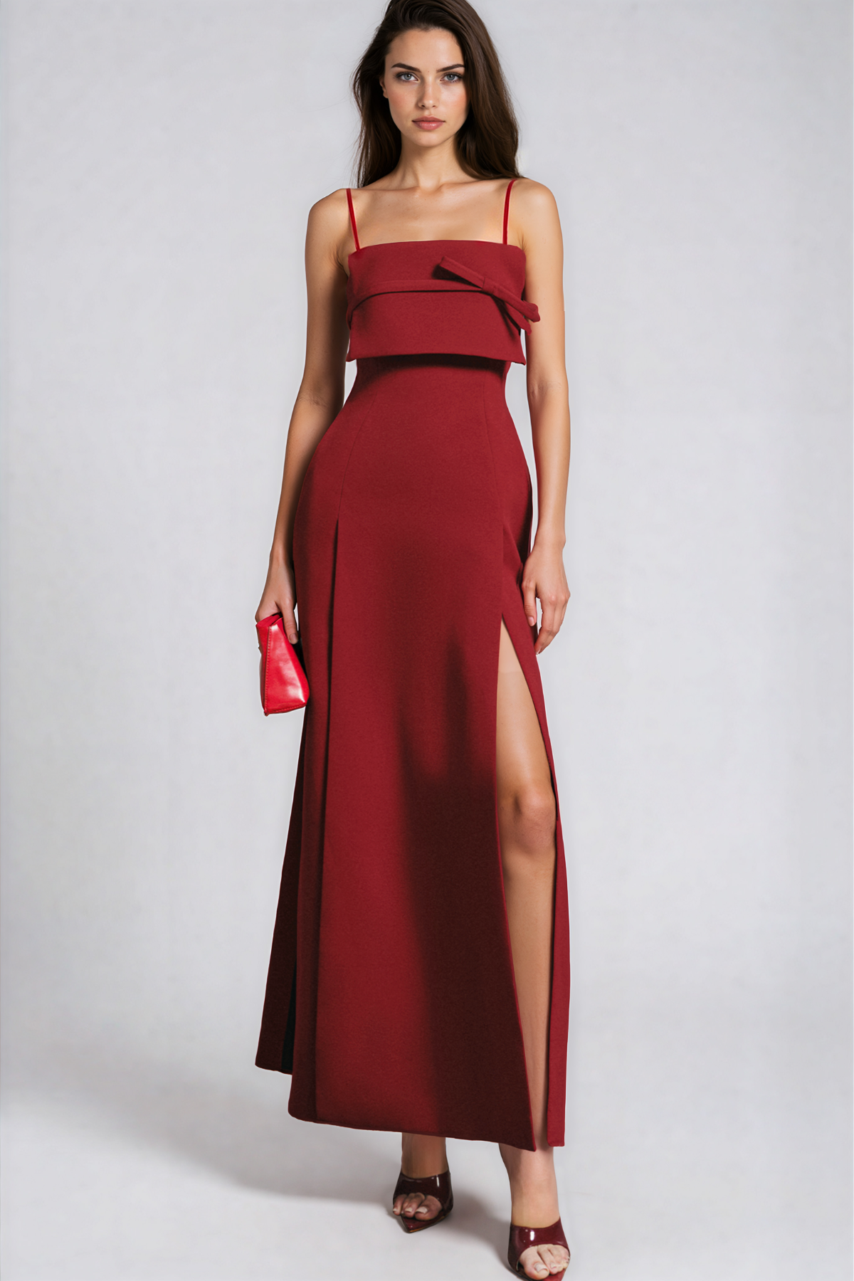 Kaamil Spaghetti Split Maxi Dress