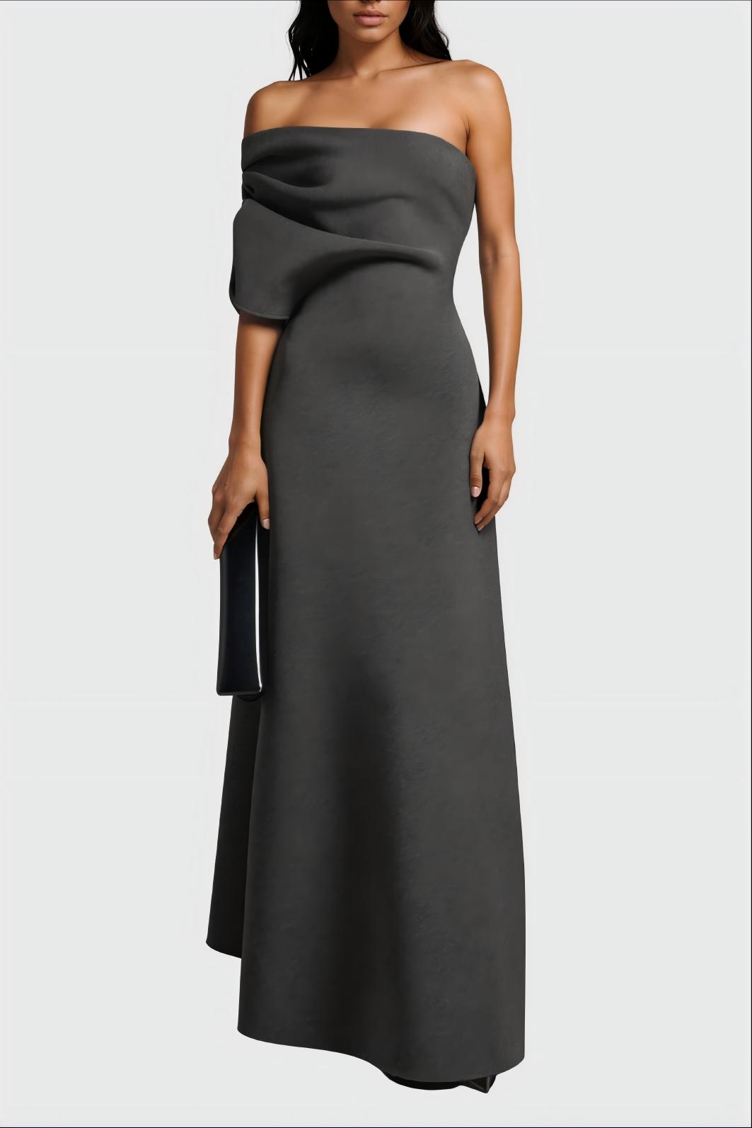 Kadeem Strapless Asymmetrical  Maxi Dress
