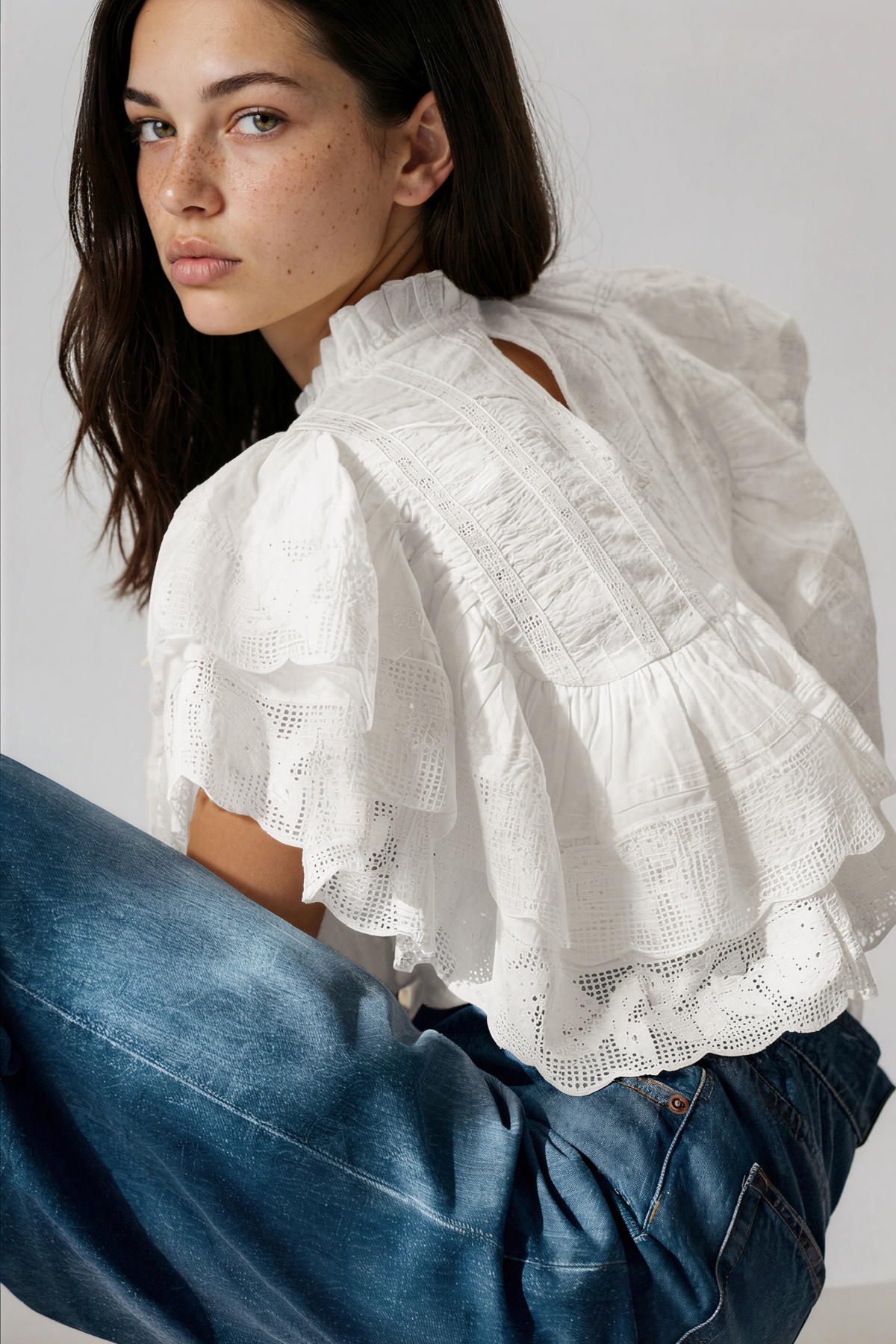 Kadija Ruffle Lace Top