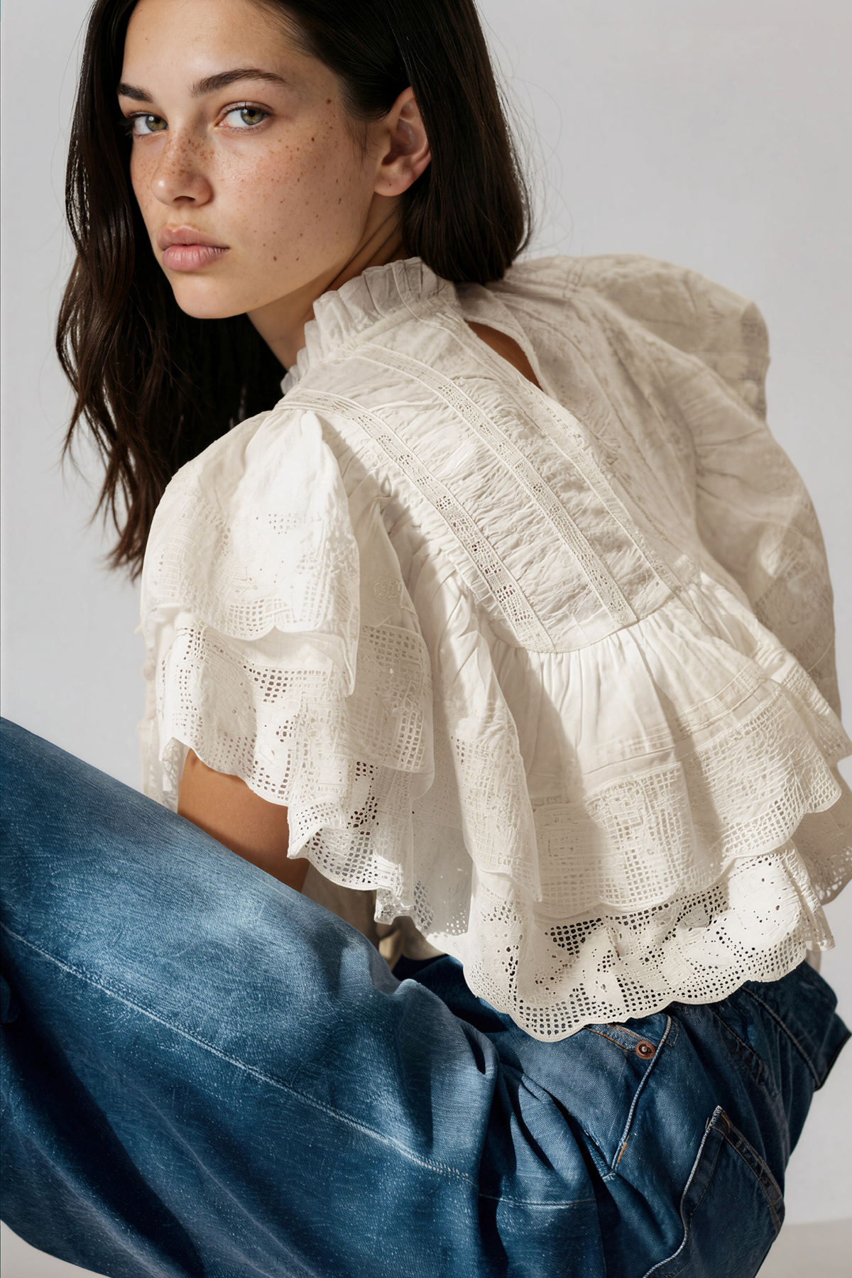 Kadija Ruffle Lace Top