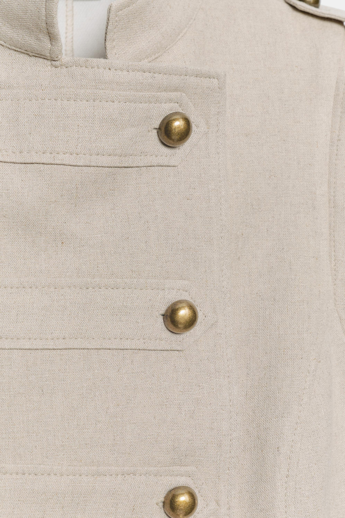 Kafele Button Sleeveless Mini Dress