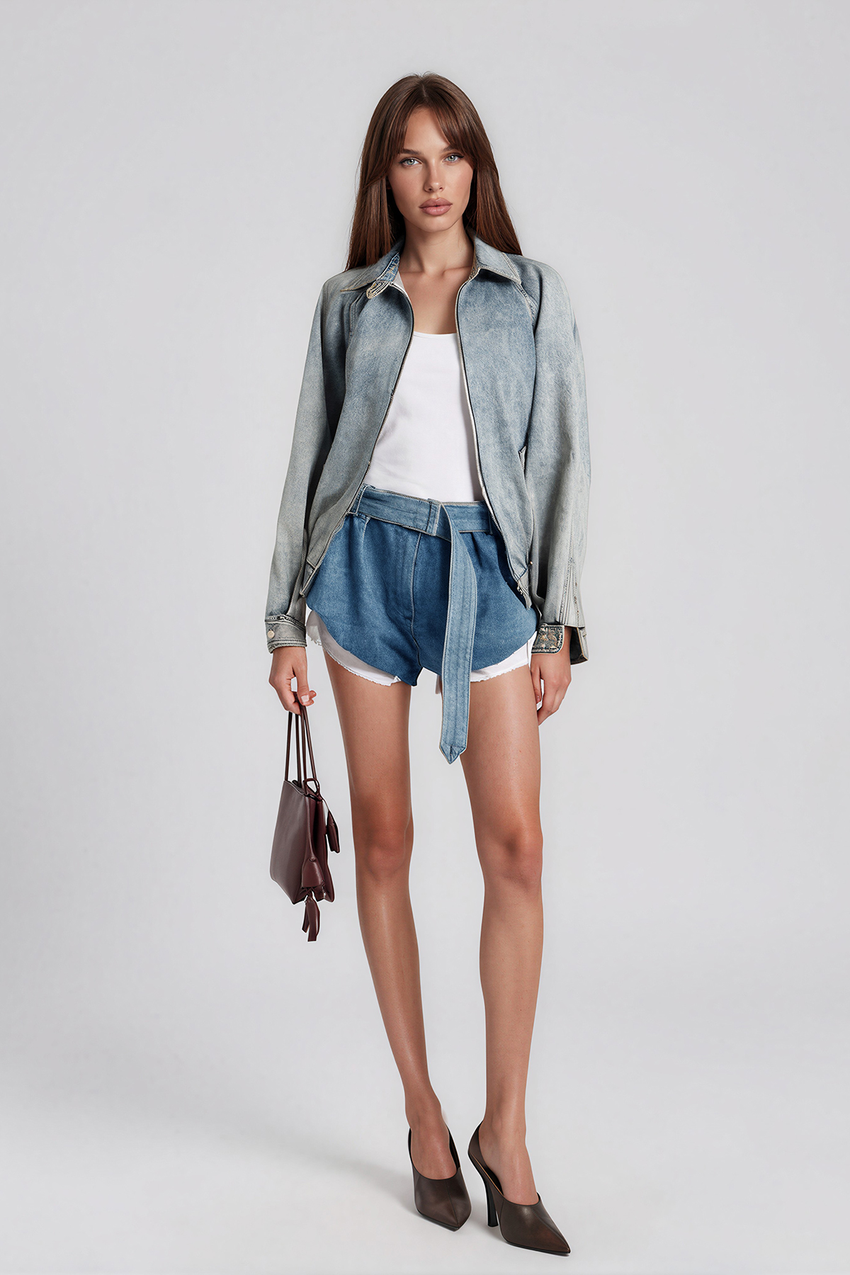 Kagiso Denim Bubble Shorts 