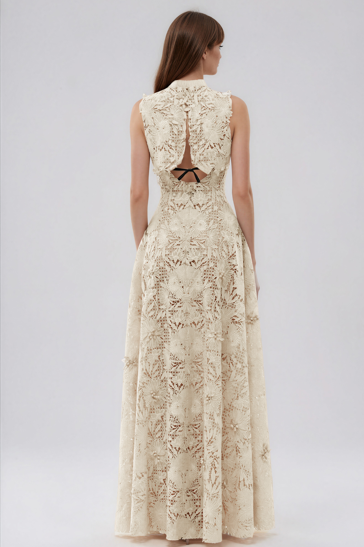 Kahale Sleeveless Floral Lace Maxi Dress